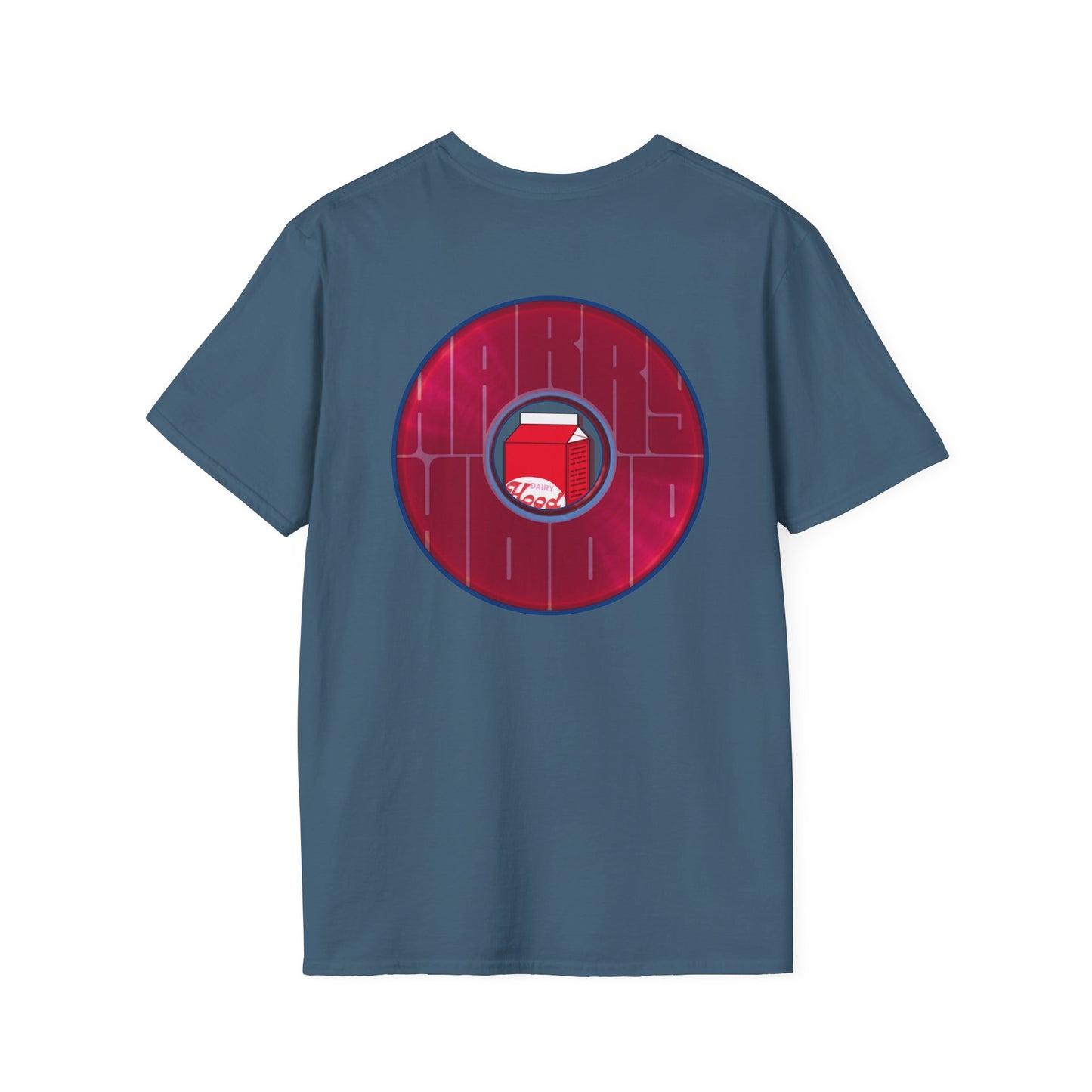 Classic Donut Tee - Unisex Soft-Style - "Harry Left His Shirt" - series 1.0  - variant 3 - red/magenta donut - w/milk