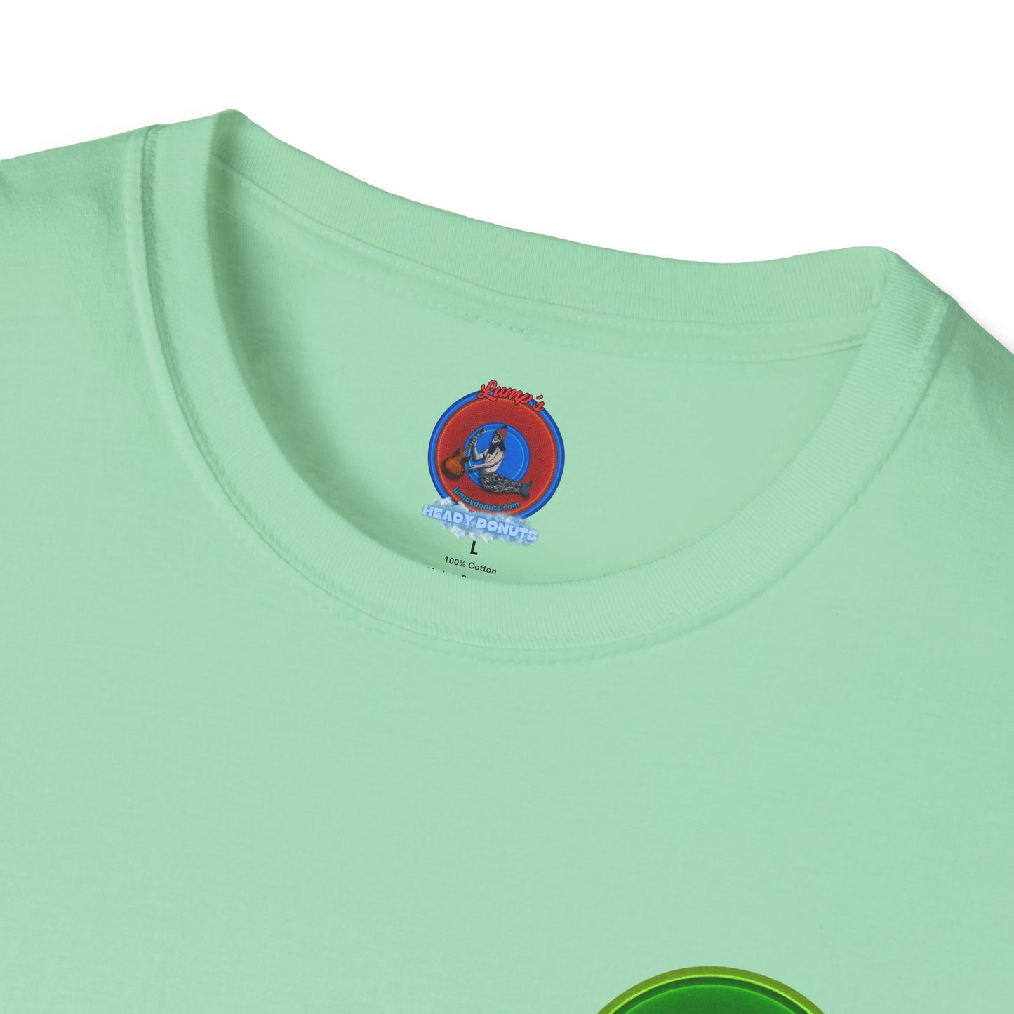 Classic Donut Tee - Unisex Soft-Style - "My Friend the Donut " - series 1.0  - variant 4 - green donut