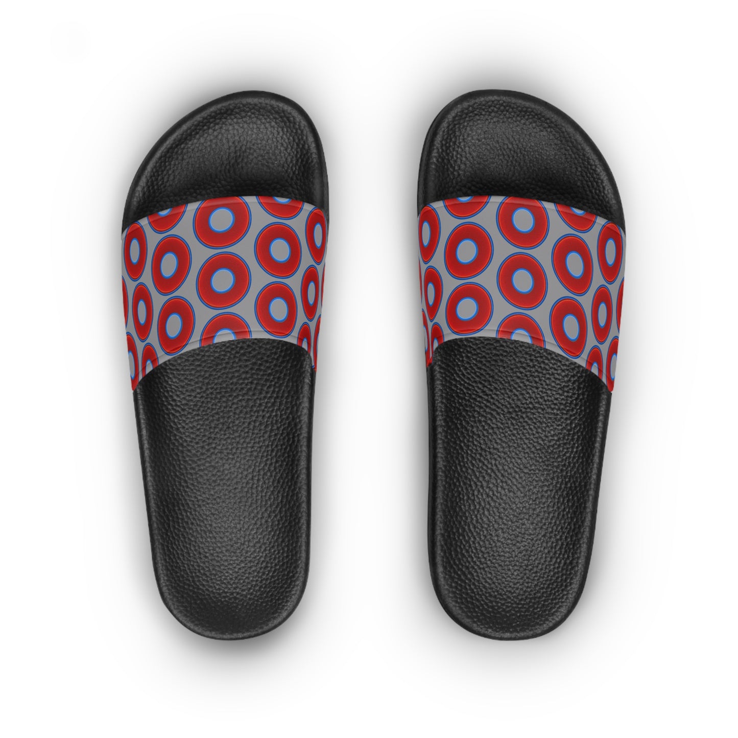 Lumpy Sandals - slip-ons - red vivid donuts w/gray background