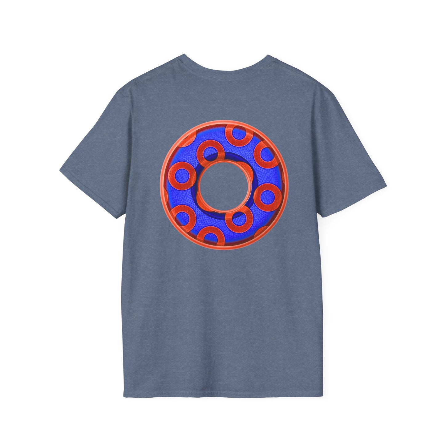 Plain Donuts/Unisex Soft-Style - "Plain Rustic Paradoxical Donuts" - electric blue/red donuts