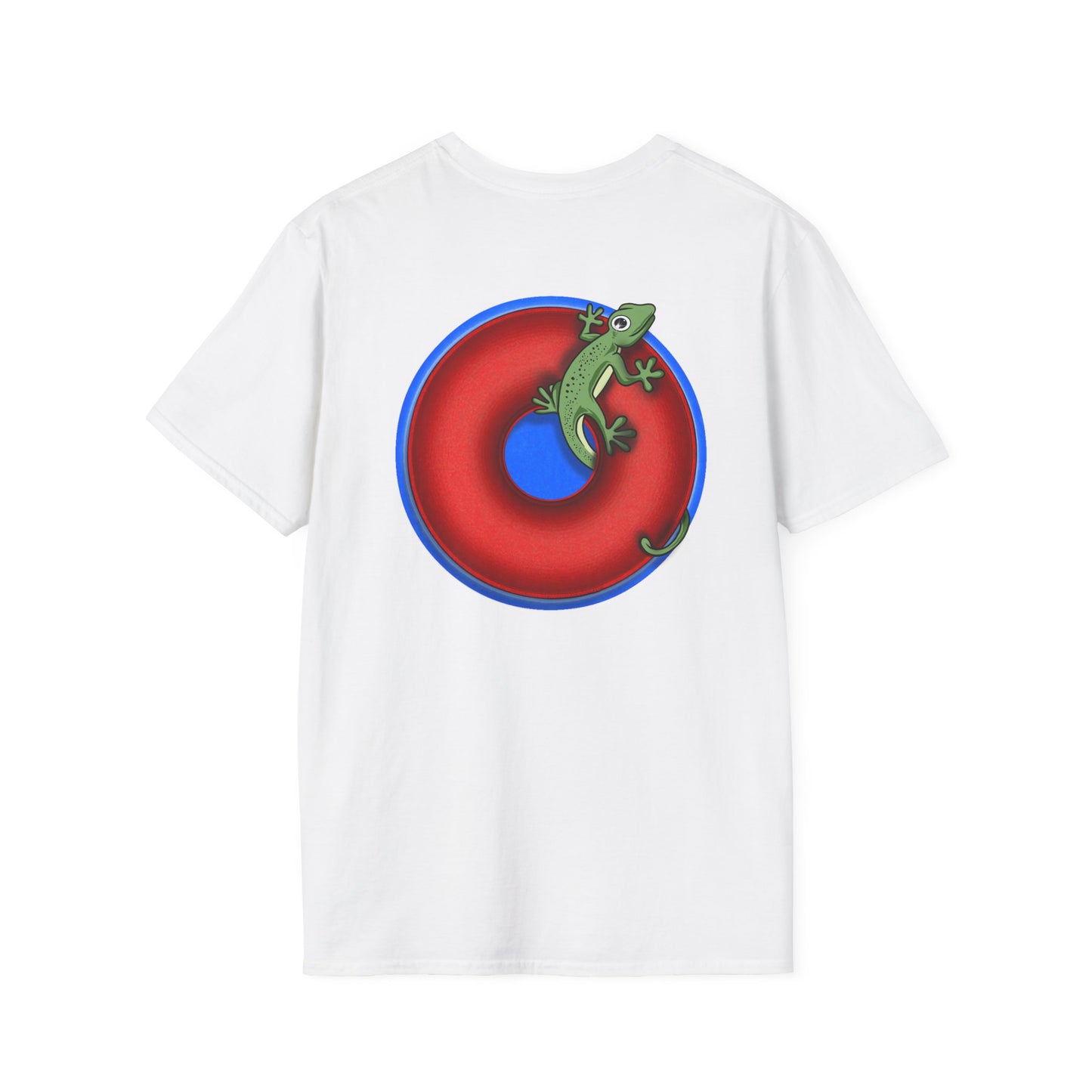 Classic Donut Tee - Unisex Soft-Style - "Practically Extinct Tee Shirt" - plump vivid red donut- variant 2