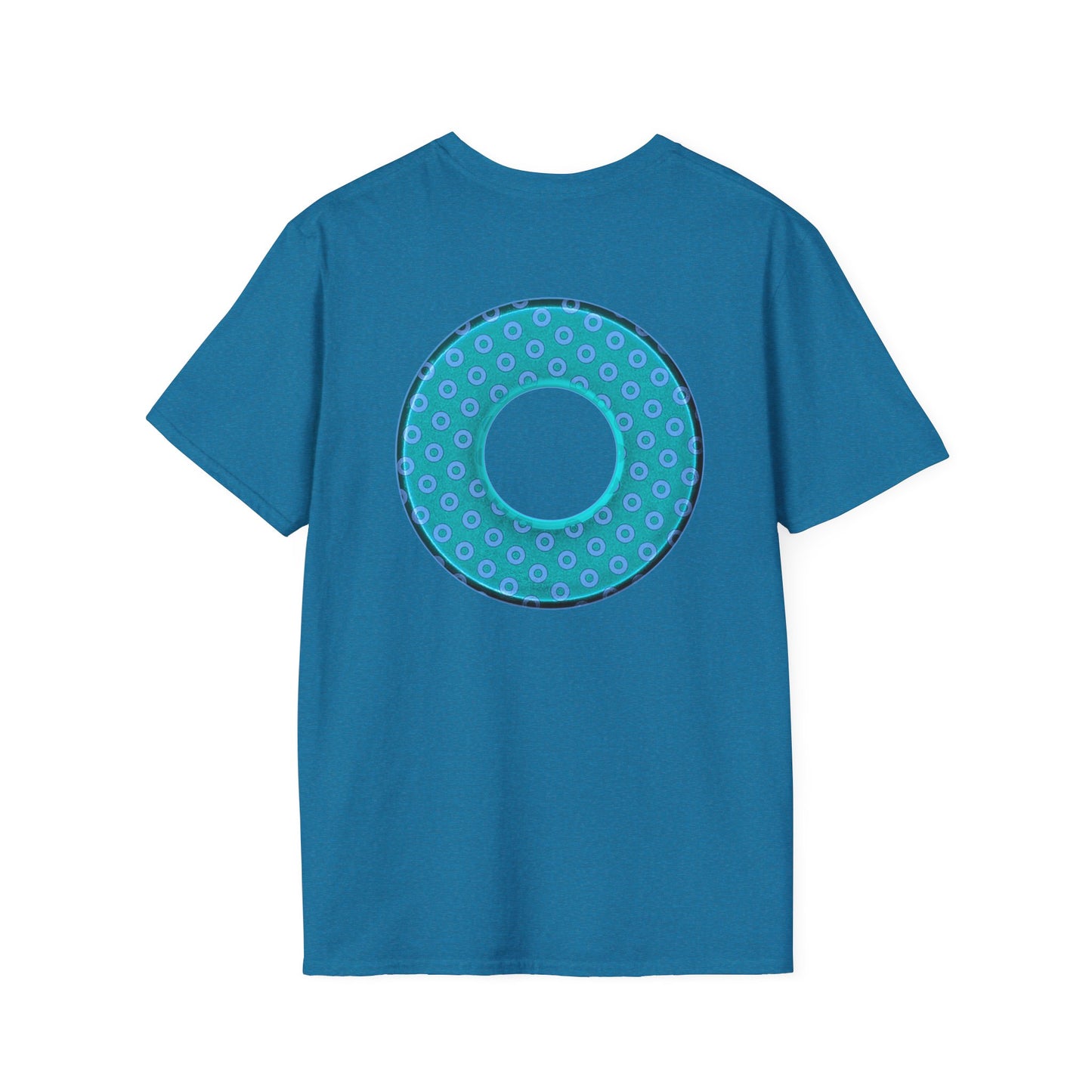 Plain Donuts/Unisex Soft-Style - "Plain Electric Paradoxical Donuts" - light teal/purple donuts
