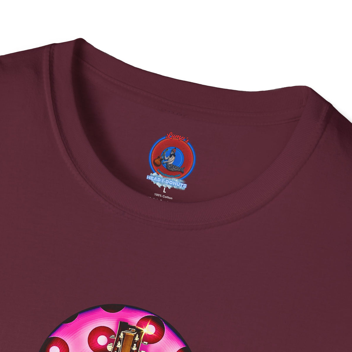 Classic Donut Tee - Unisex Soft-Style - "Would You Be My Donut?" - paradoxical bubblegum pink/red donut - variant 2