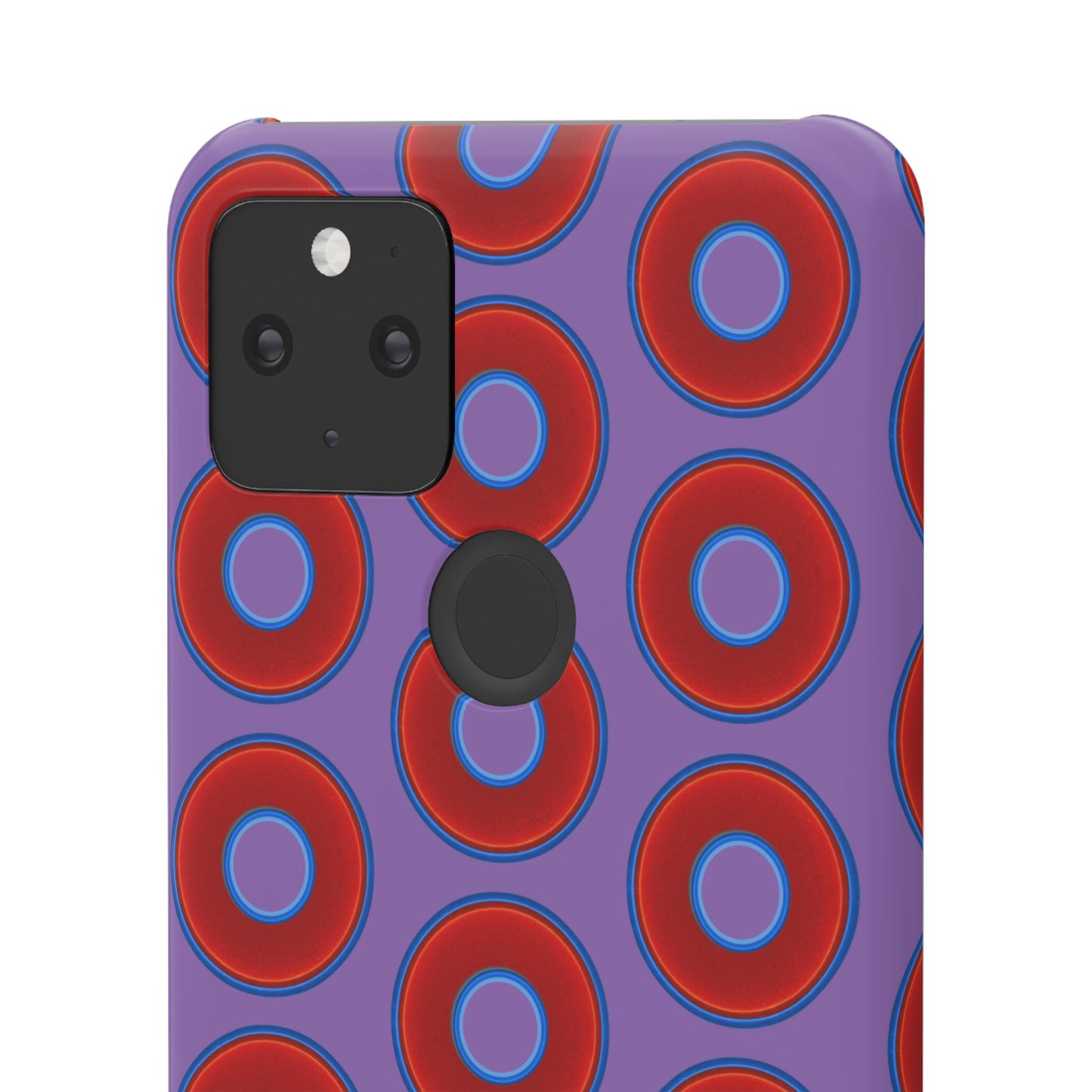 Lumpy Donut Snap Case - red vivid donut print w/light purple background