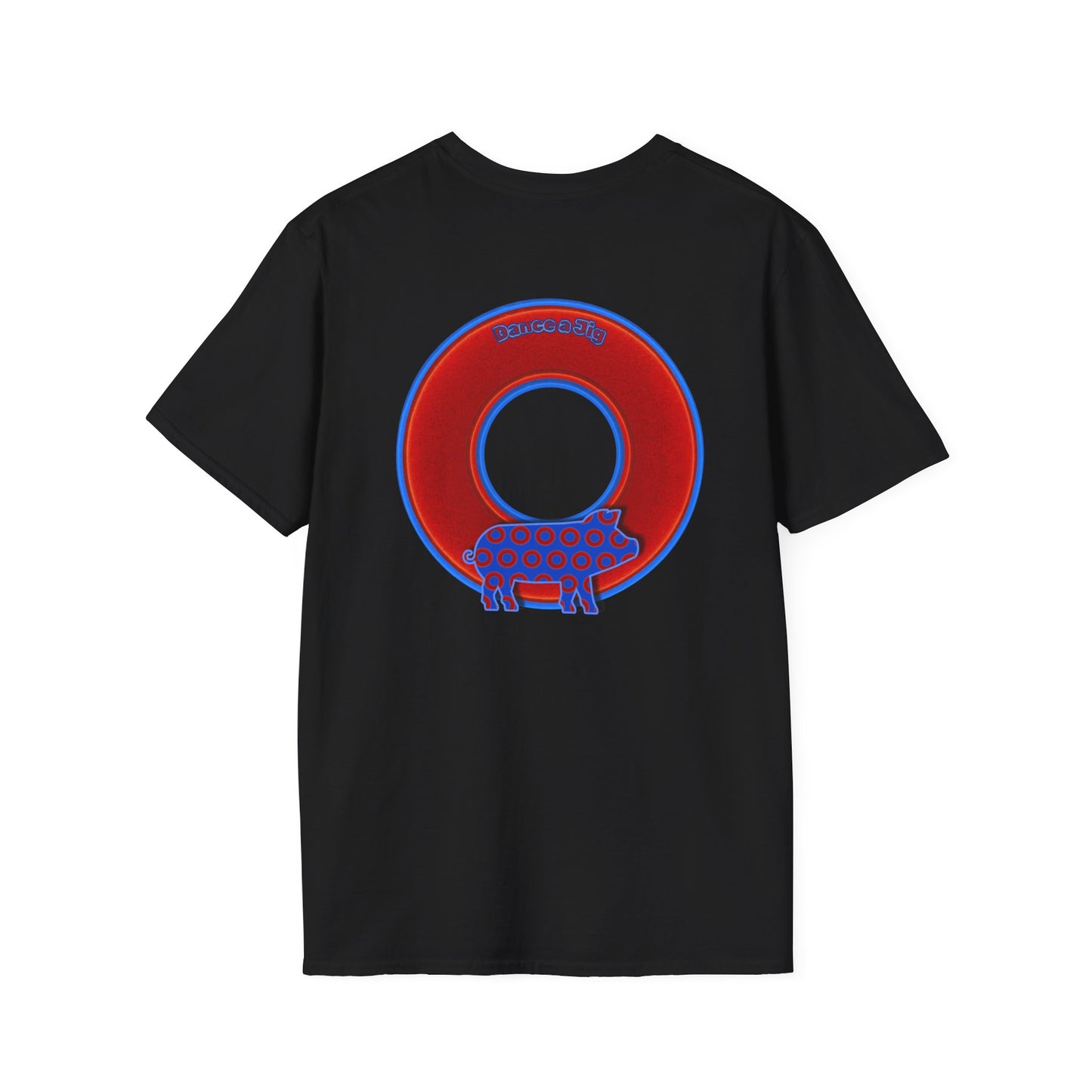 Classic Donut Tee - Unisex Soft-Style - "Guyute's Ugly Donut" - vivid red/blue donut - variant 1