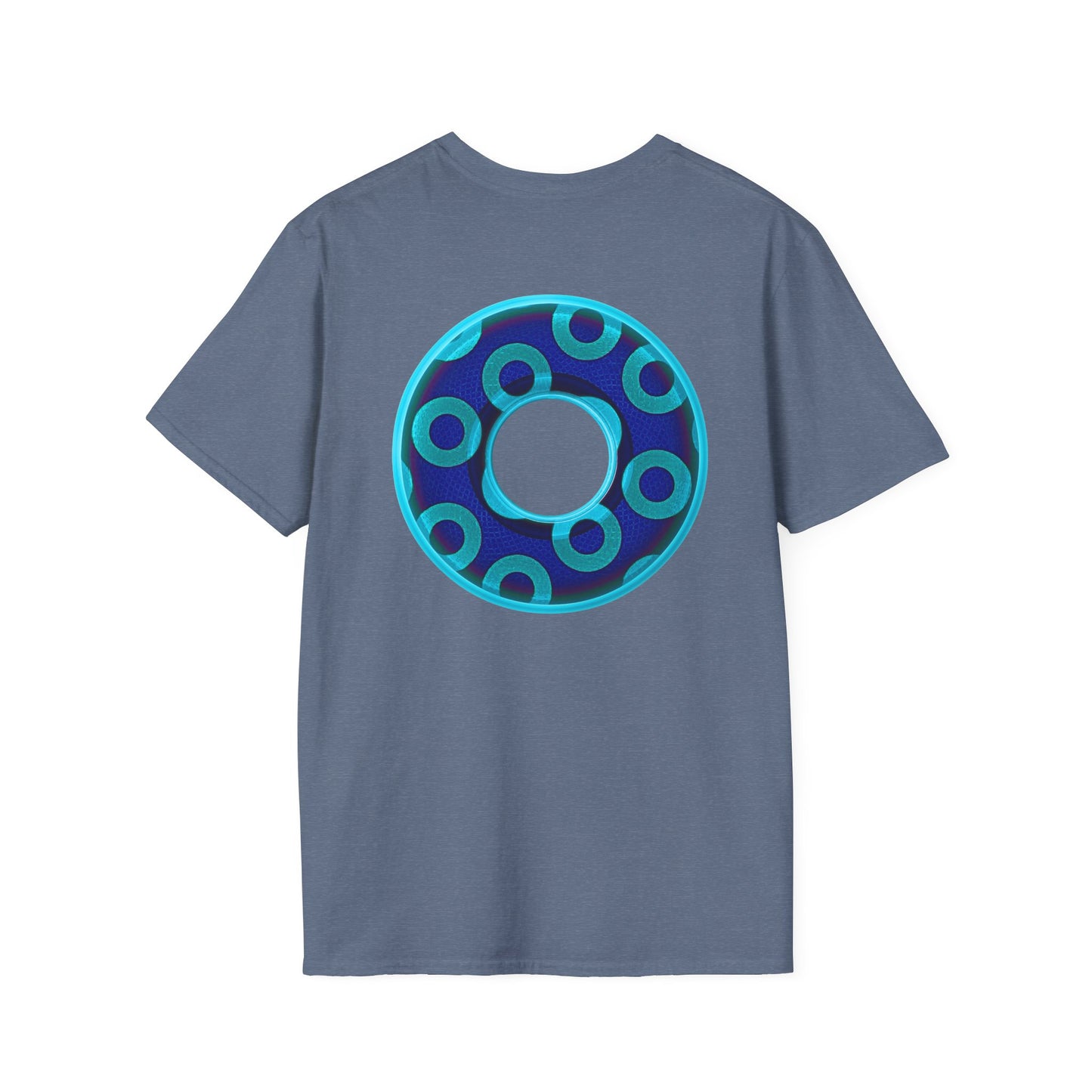 Plain Donuts/Unisex Soft-Style - "Plain Rustic Paradoxical Donuts" - aquamarine/dark blue donuts
