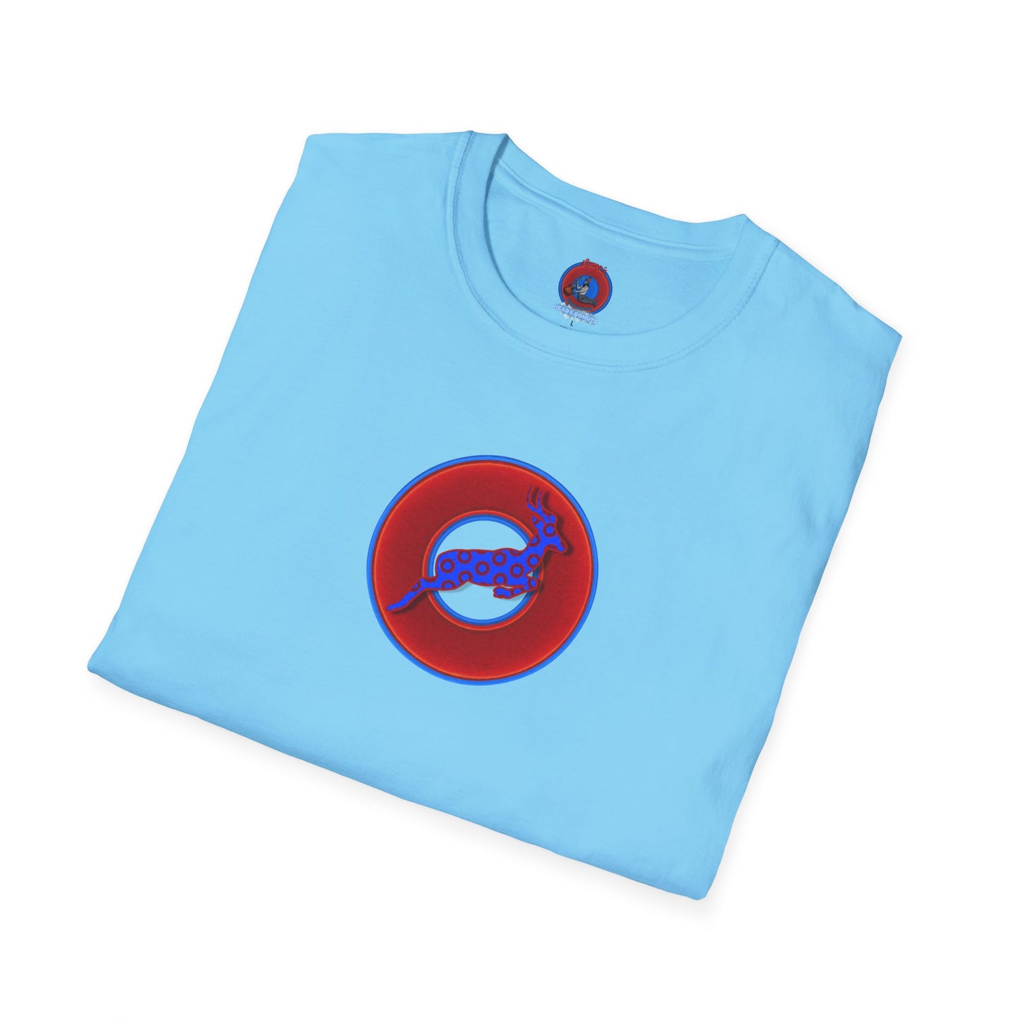 Classic Donut Tee - Unisex Soft-Style - "Out of Control Donut" - vivid red donut - variant 1