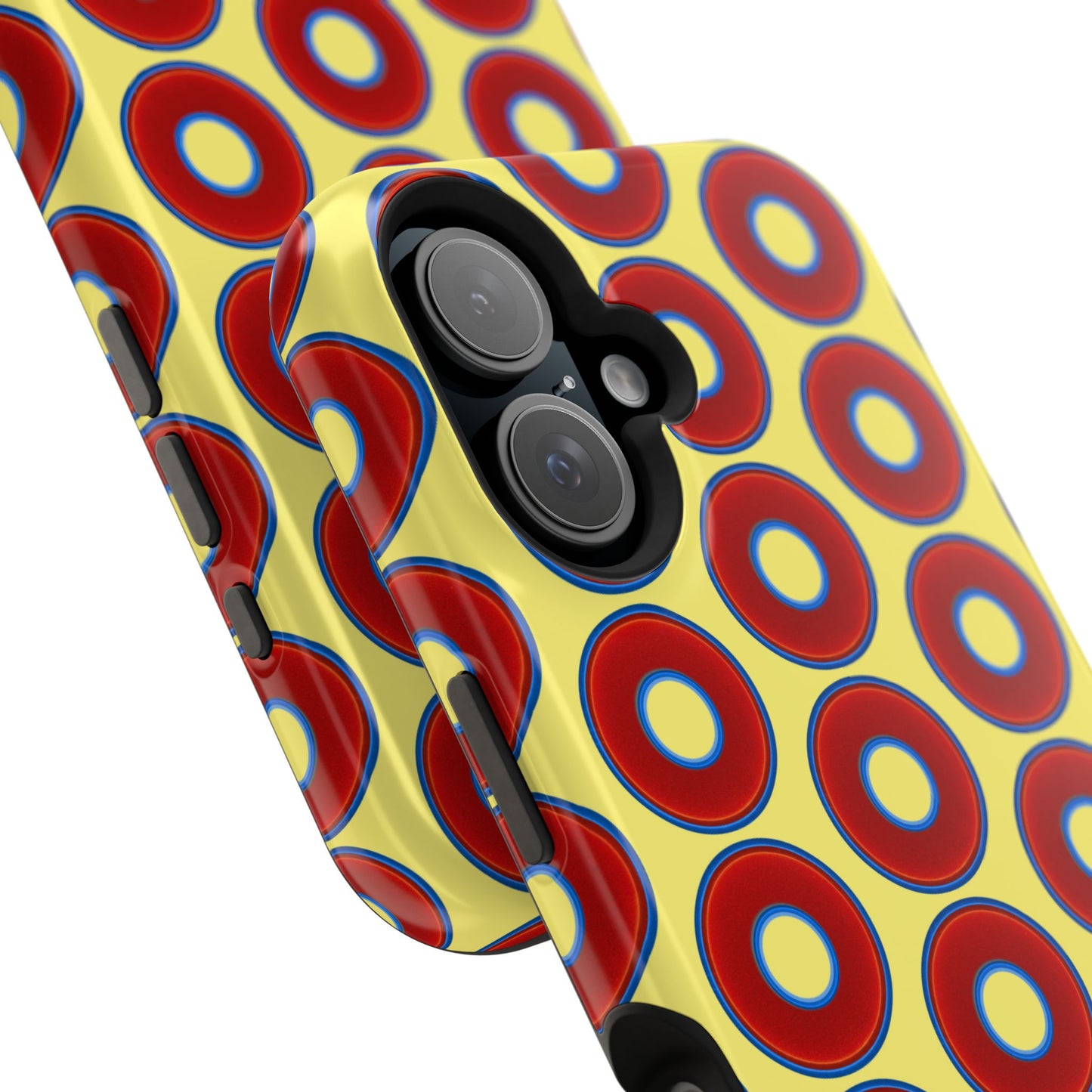 Magnetic Tough Donut Case - red vivid donut print w/yellow background