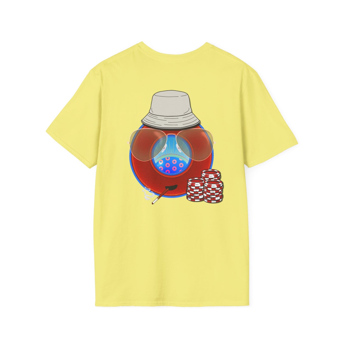 Classic Donut Tee - Unisex Soft-Style - "Gonzo Donut - Fear and Loathing in Gamehendge" - vivid red donut