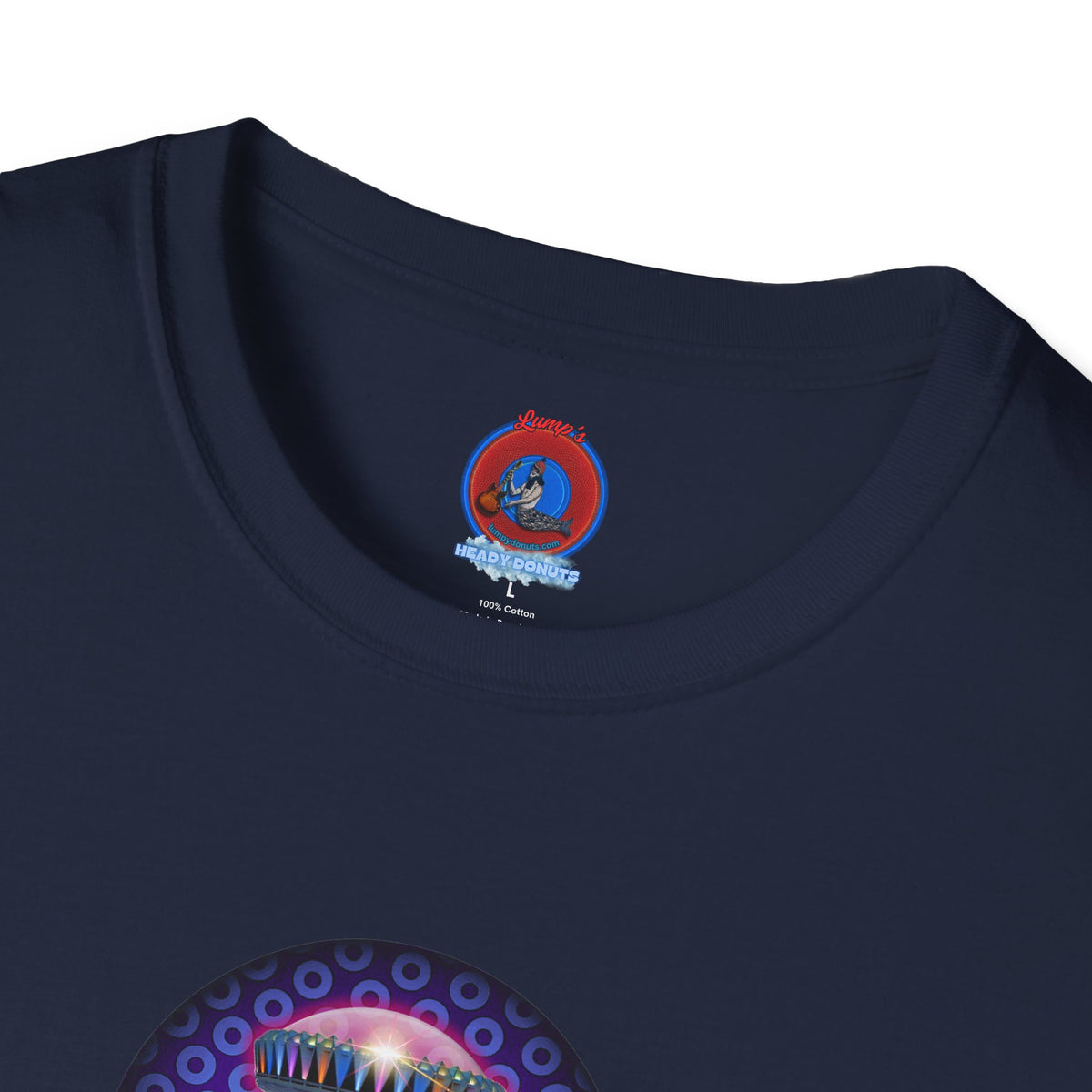 Classic Donut Tee - Unisex Soft-Style - "Donuts now Served on the Mothership" - series 1.0  - variant 5  - purple/violet paradoxical donut