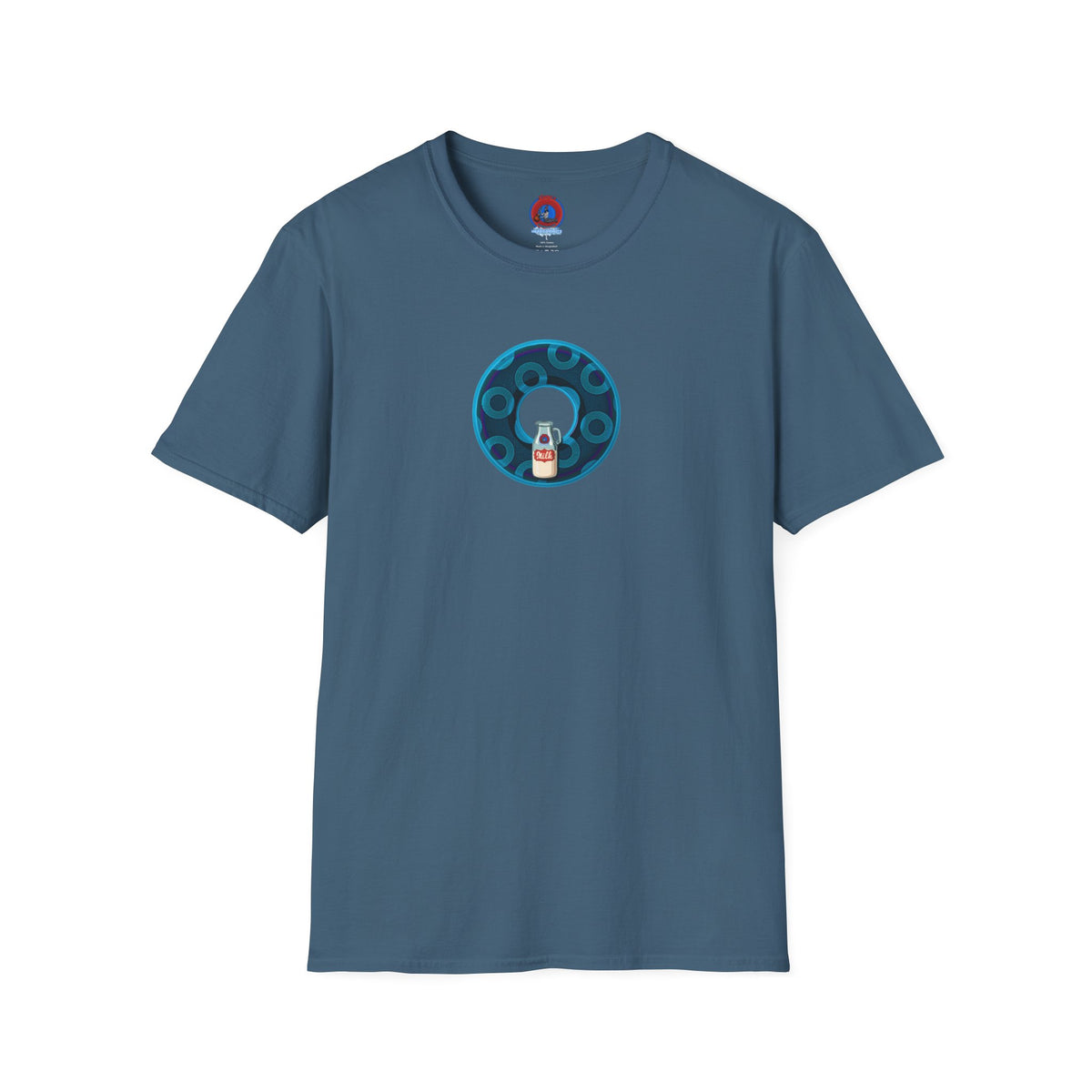 Classic Donut Tee - Unisex Soft-Style - "Wooked Cream - YEMSG Donut " - blue/teal rustic paradox donut - variant 7