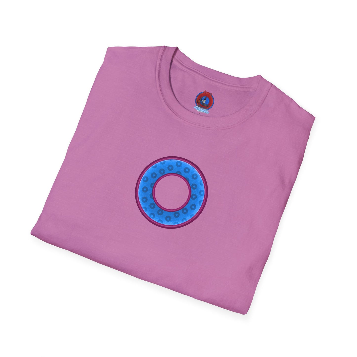 Plain Donuts/Unisex Soft-Style - "Plain Wide Mouthed Paradoxical Donuts" - light blue/dark magenta donuts