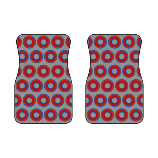 Contacted Car Mats - Set of 2/Front - vivid donut print w/gray background