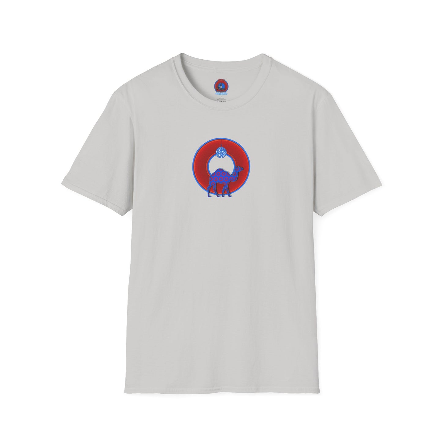 Classic Donut Tee - Unisex Soft-Style - "Joe Camel's Cool Disco Donut" - vivid red donut