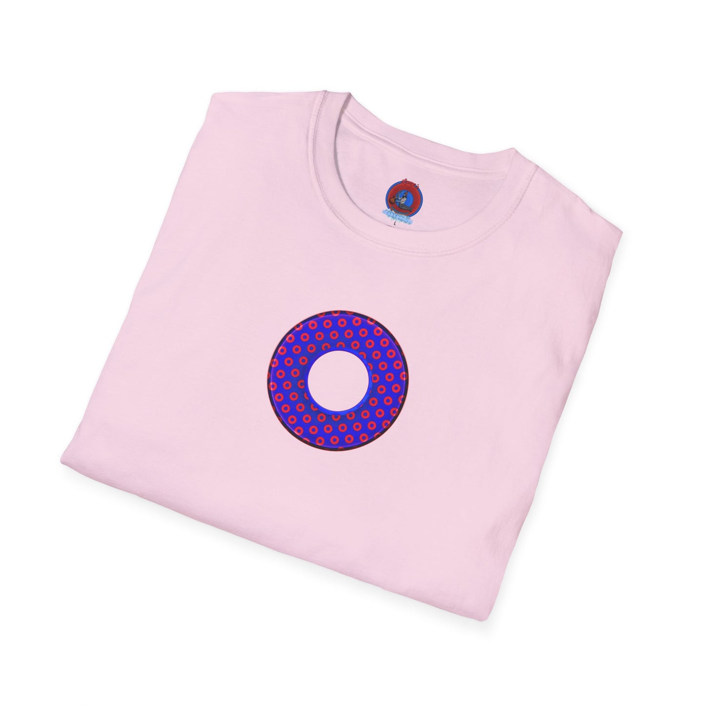 Plain Donuts/Unisex Soft-Style - "Plain Electric Paradoxical Donuts" - dark royal blue/red donuts