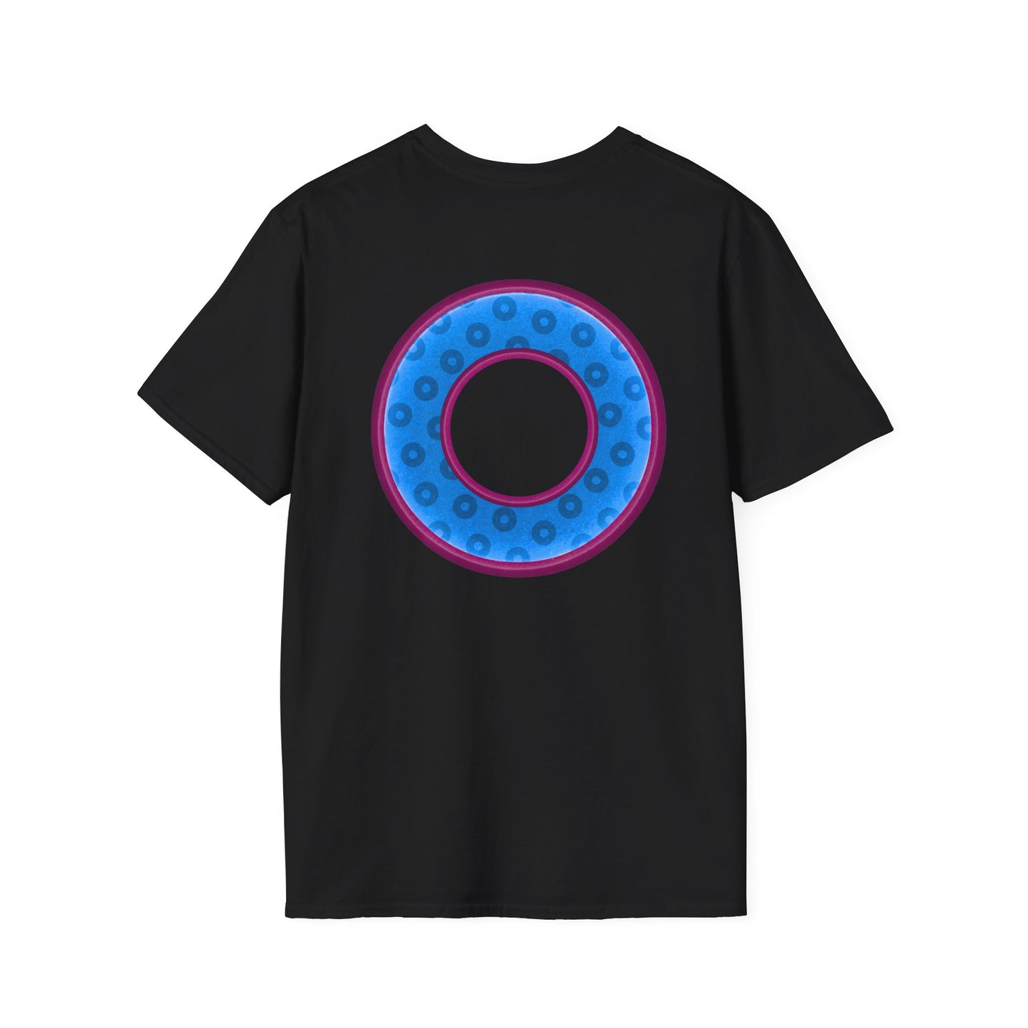 Plain Donuts/Unisex Soft-Style - "Plain Wide Mouthed Paradoxical Donuts" - light blue/dark magenta donuts