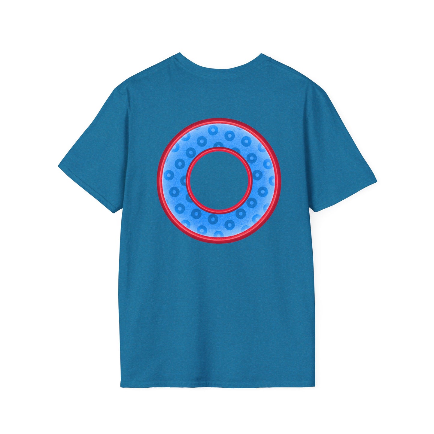 Plain Donuts/Unisex Soft-Style - "Plain Wide Mouthed Paradoxical Donuts" - light blue/red donuts