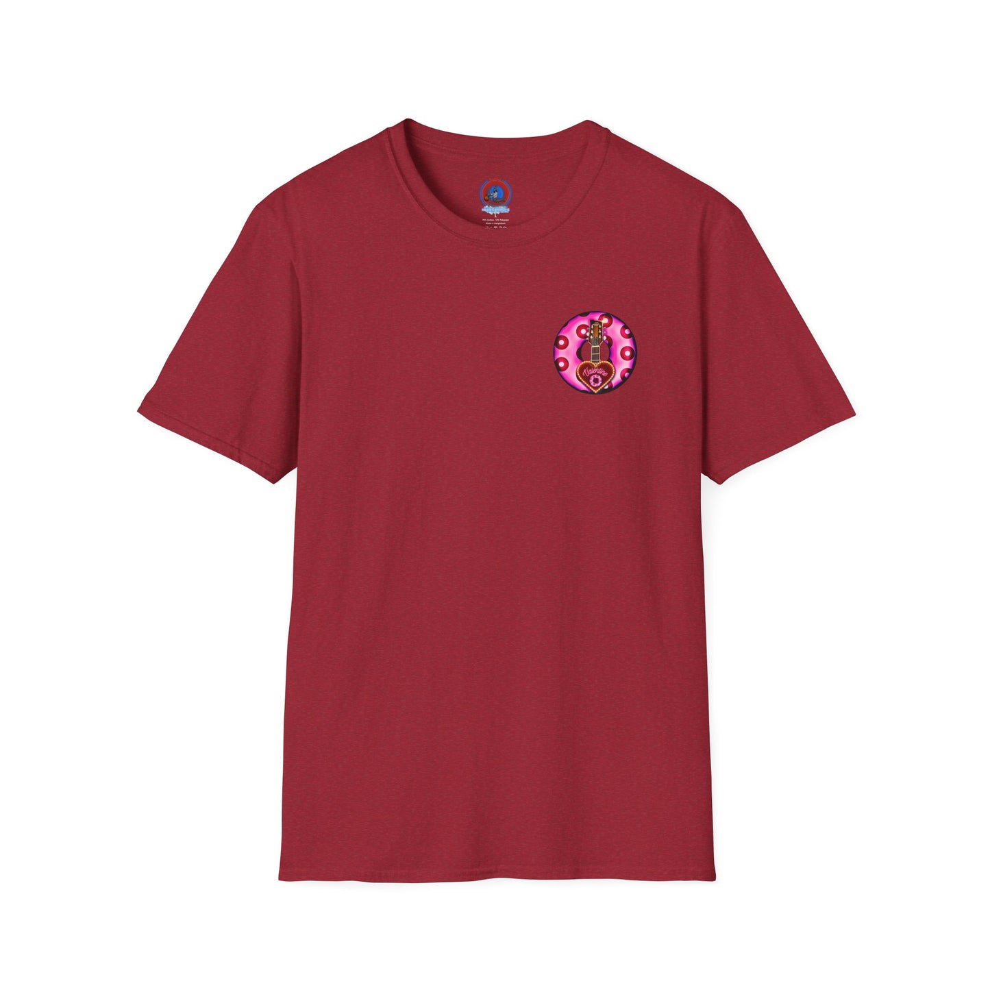 Classic Donut Tee - Unisex Soft-Style - "Would You Be My Donut?" - paradoxical bubblegum pink/red donut - variant 2