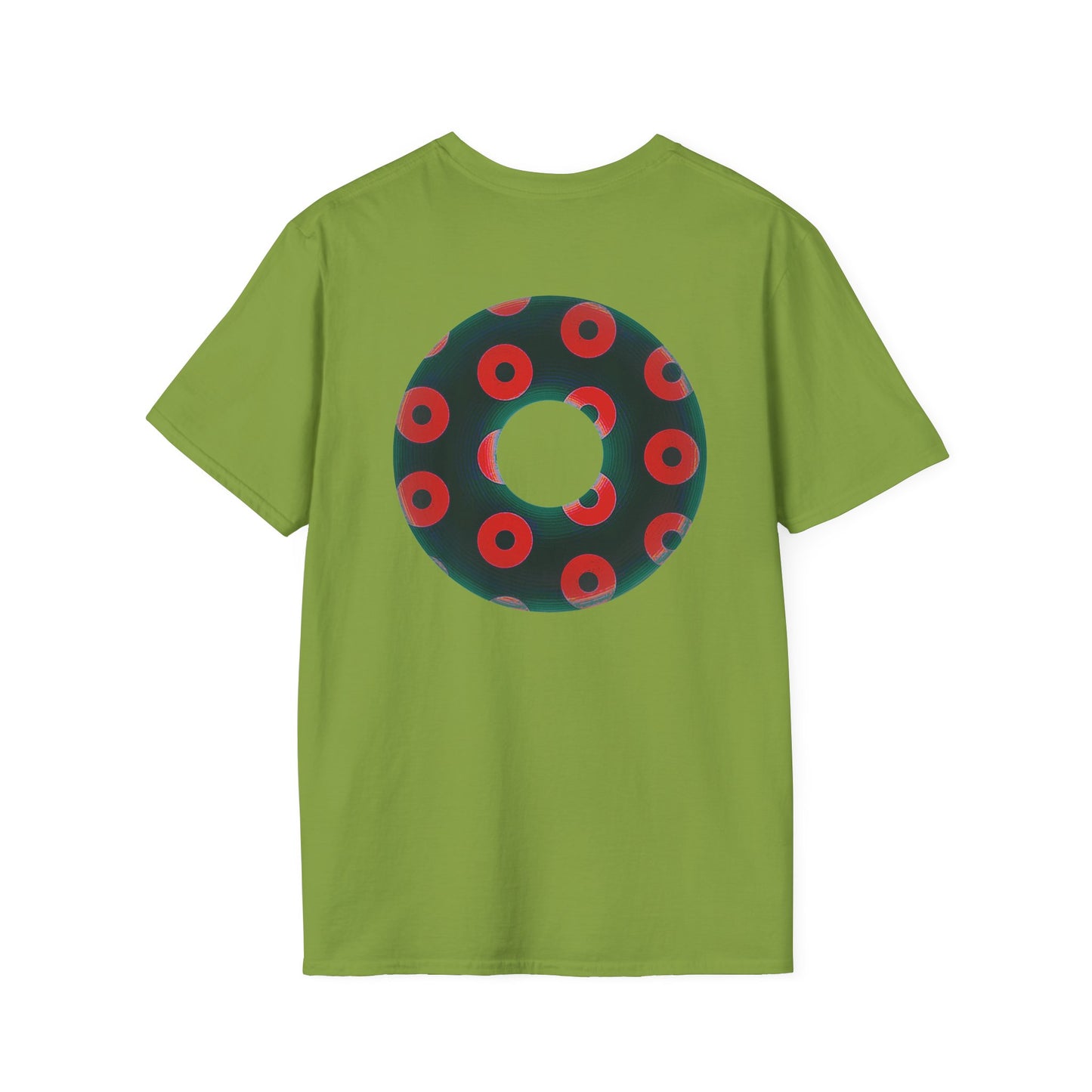 Plain Donuts/Unisex Soft-Style - "Plain Blimpy Paradoxical Donuts" - dark green/red donuts