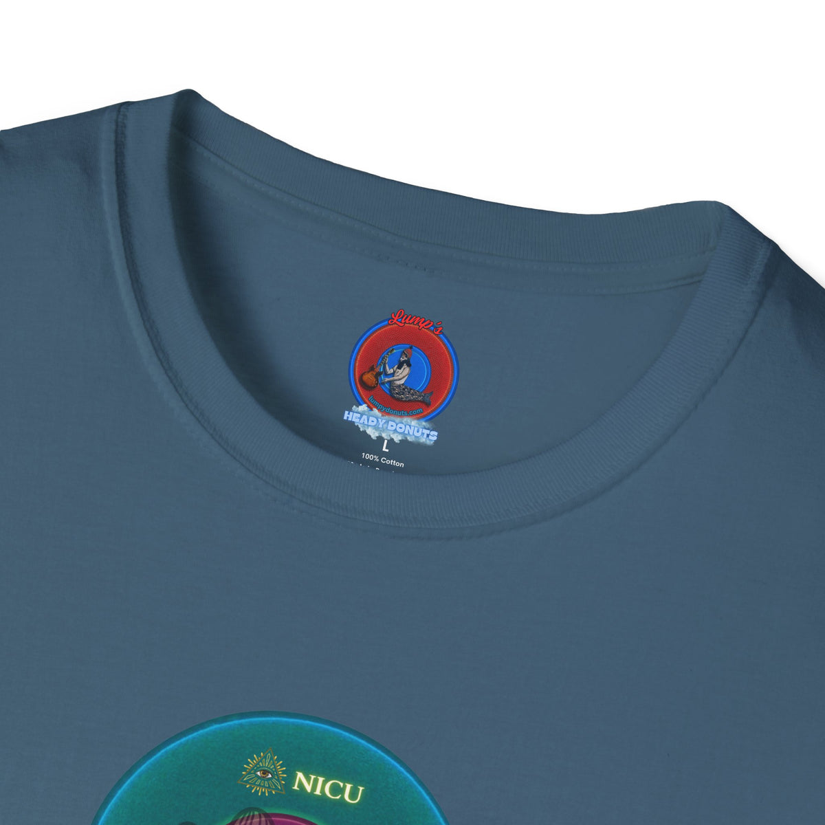 Classic Donut Tee - Unisex Soft-Style - "Masonic Donut of Rites" - series 1.0  - vivid dark teal donut