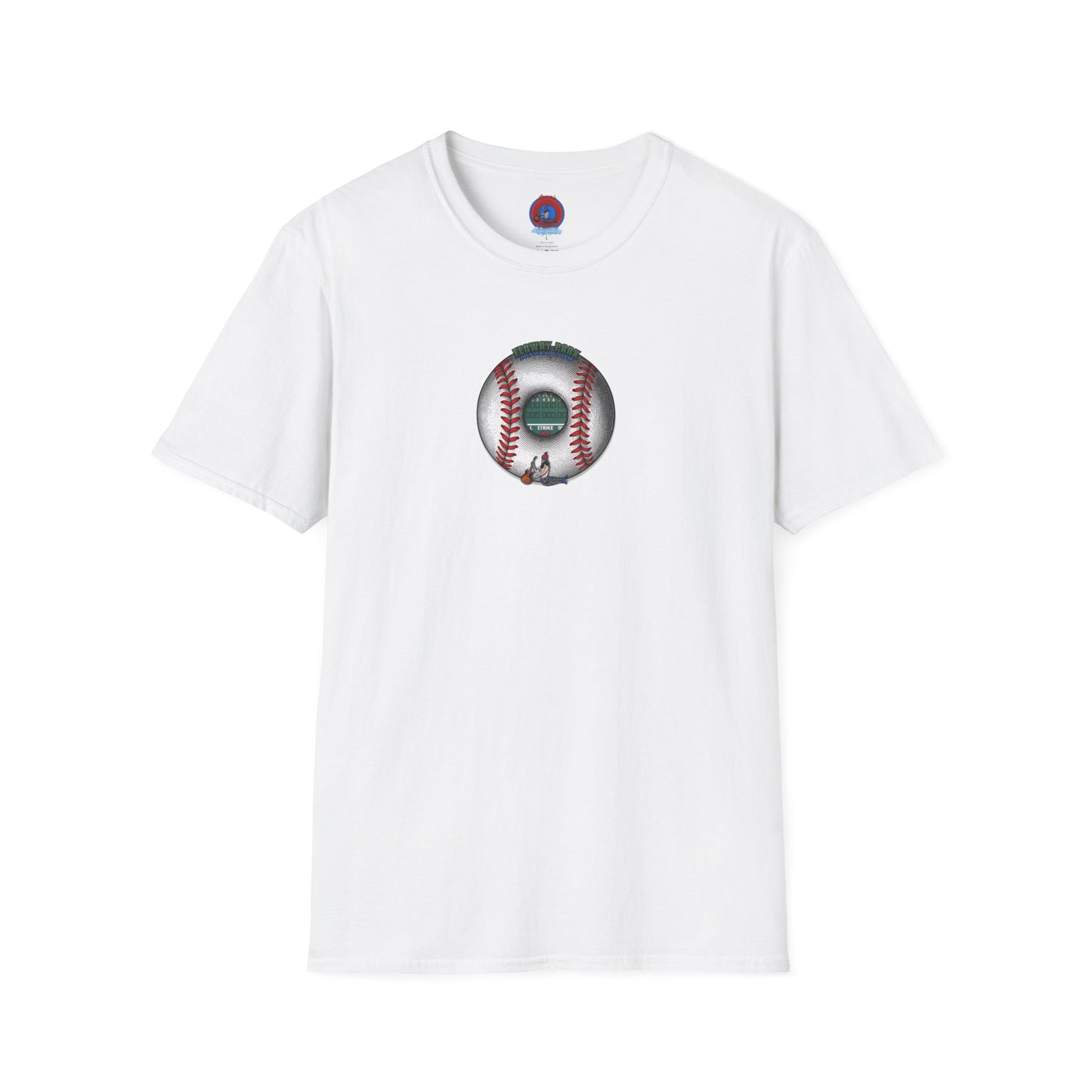 Classic Donut Tee - Unisex Soft-Style - "Phenway Ballpark Donuts" - white/red major league donut - variant 6