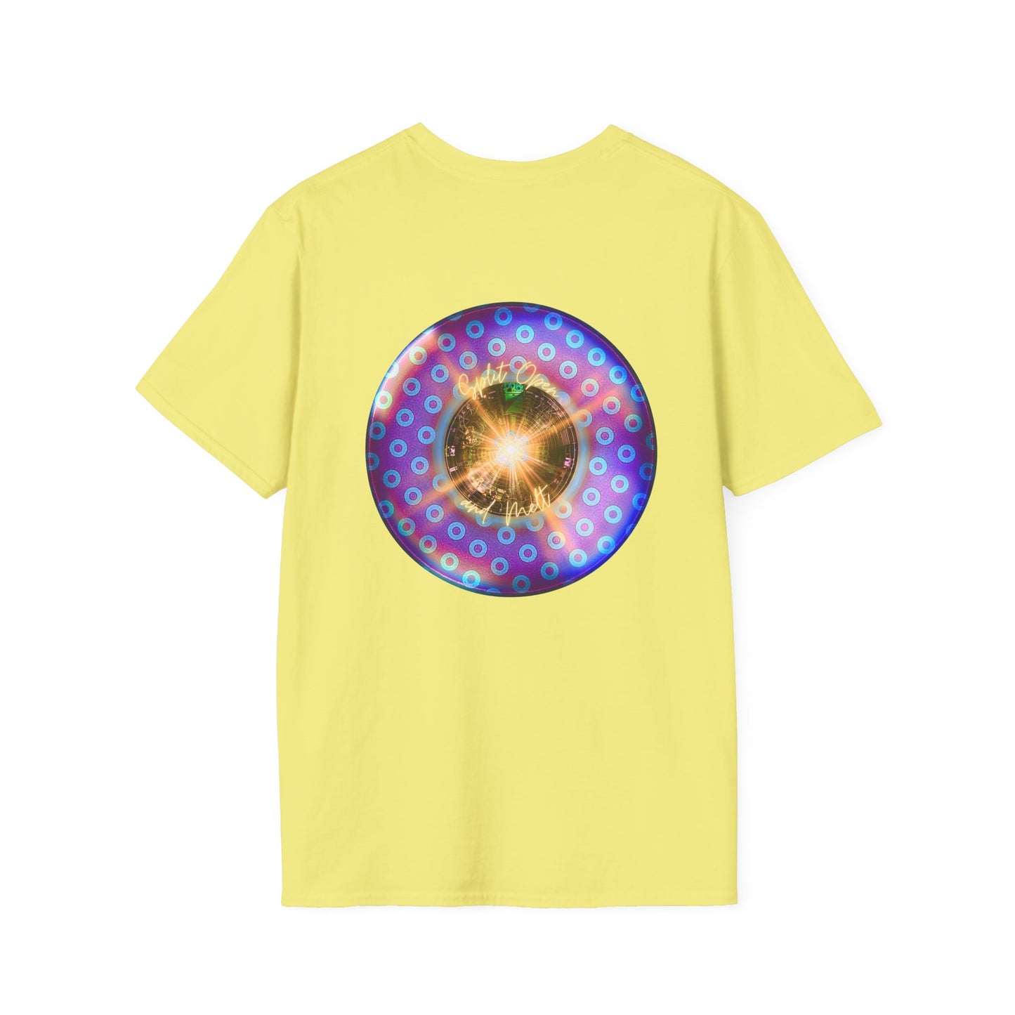 Classic Donut Tee - Unisex Soft-Style - "Donut Melts" - purple/blue paradoxical donut