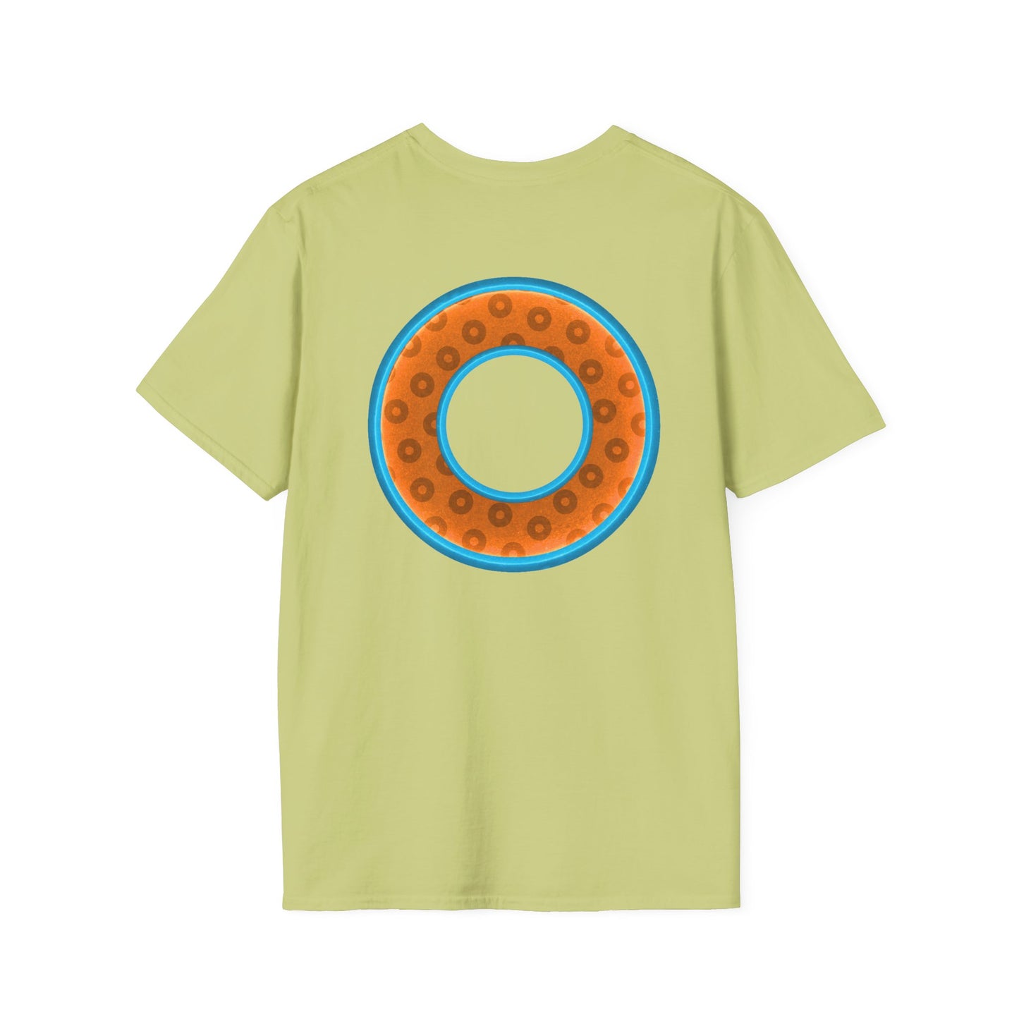 Plain Donuts/Unisex Soft-Style - "Plain Wide Mouthed Paradoxical Donuts" - orange/aquamarine blue donuts