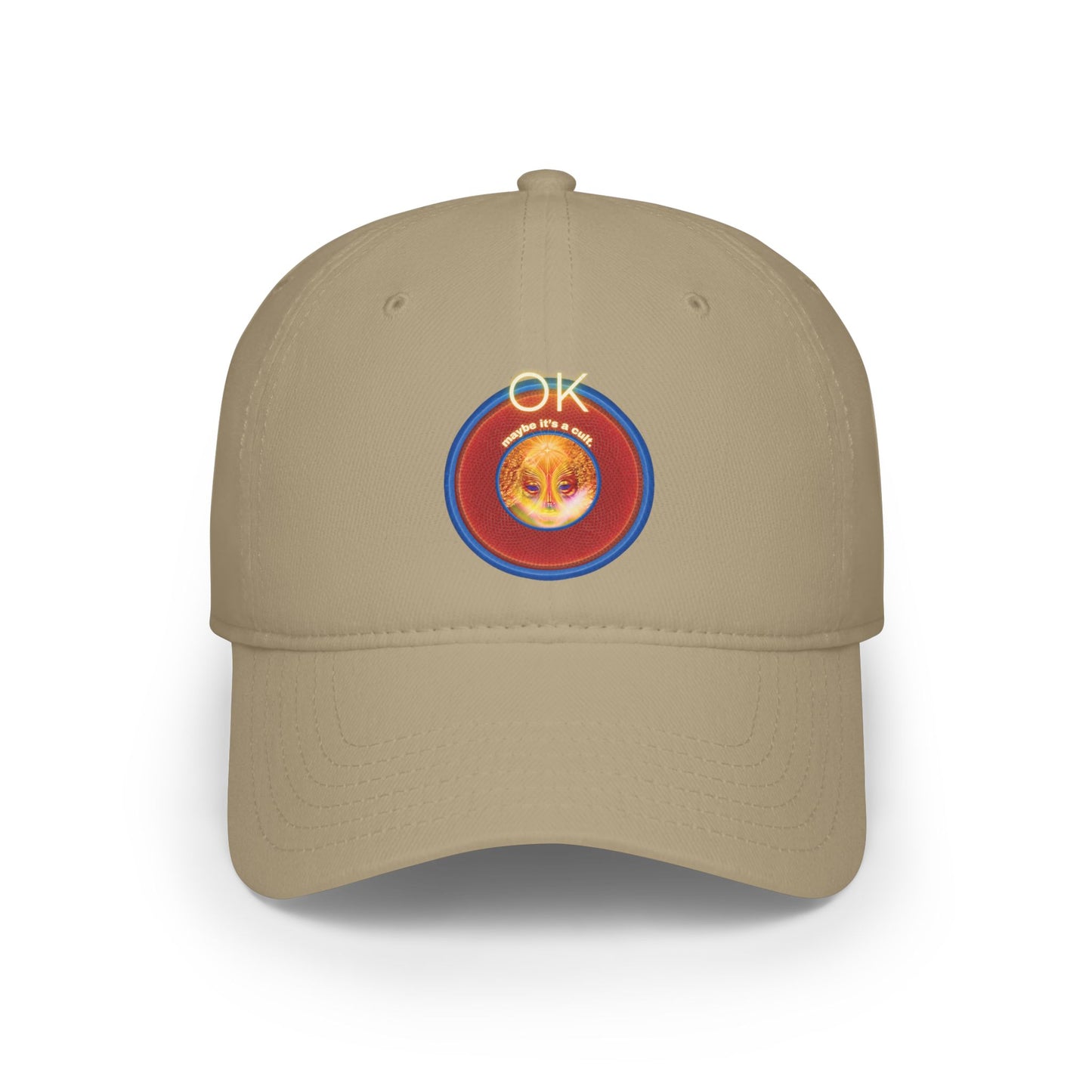 Lumpy Donut Baseball Cap - "Conjurers' of Awesome Donut Cap" - variant 3 - rustic red donut w/