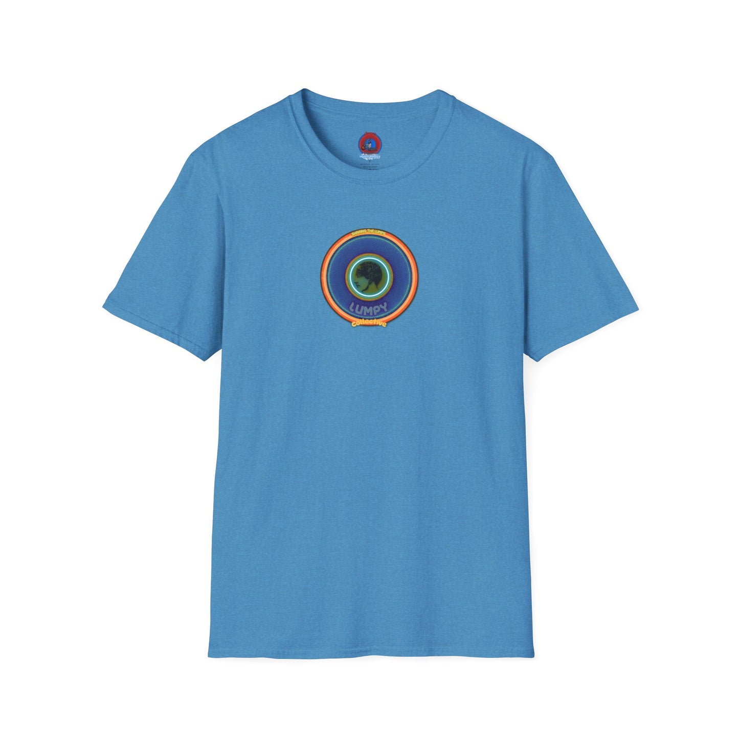 Classic Donut Tee - Unisex Soft-Style - "Lumpy Collective Donut" - blue/orange lumpy donut - variant 4