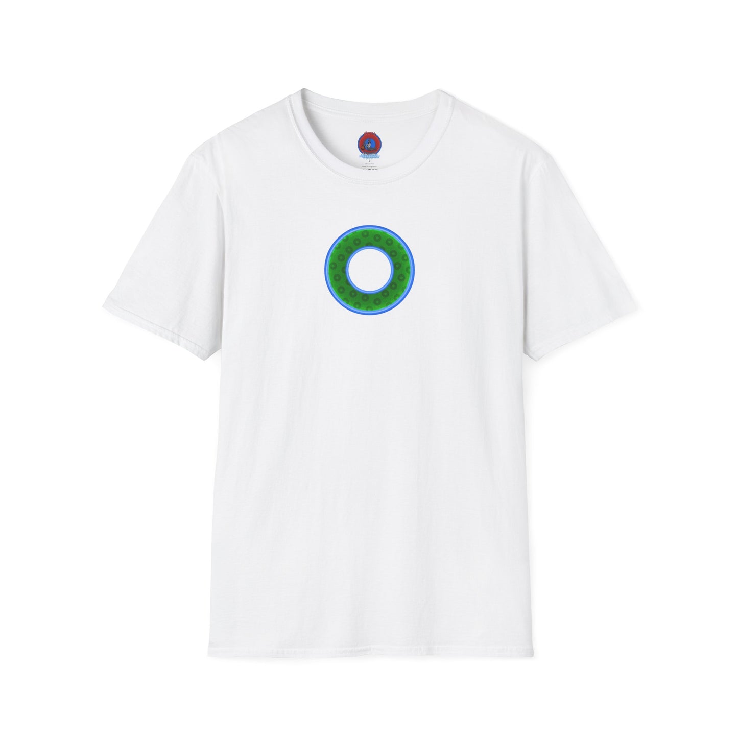 Plain Donuts/Unisex Soft-Style - "Plain Wide Mouthed Paradoxical Donuts" - green/light blue donuts