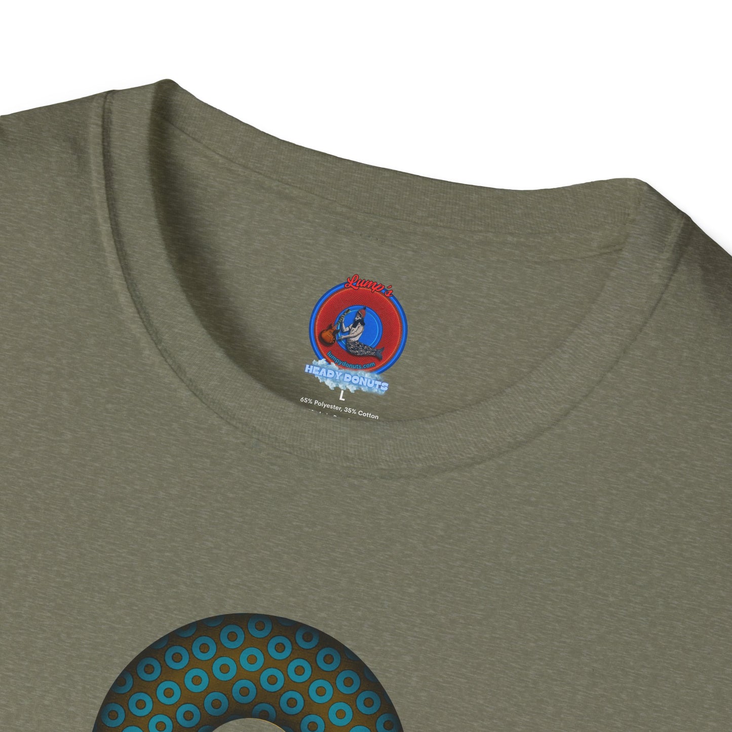 Plain Donuts/Unisex Soft-Style - "Plain Paradoxical Grided Donuts" - teal/brown donuts