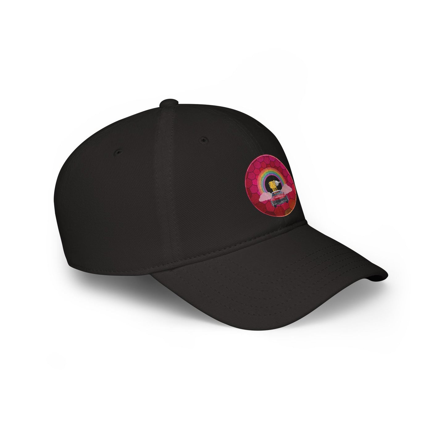 Lumpy Donut Baseball Cap - "Caddy Spaghetti Incident Donut Cap" - variant 1 - magenta hexadonut w/