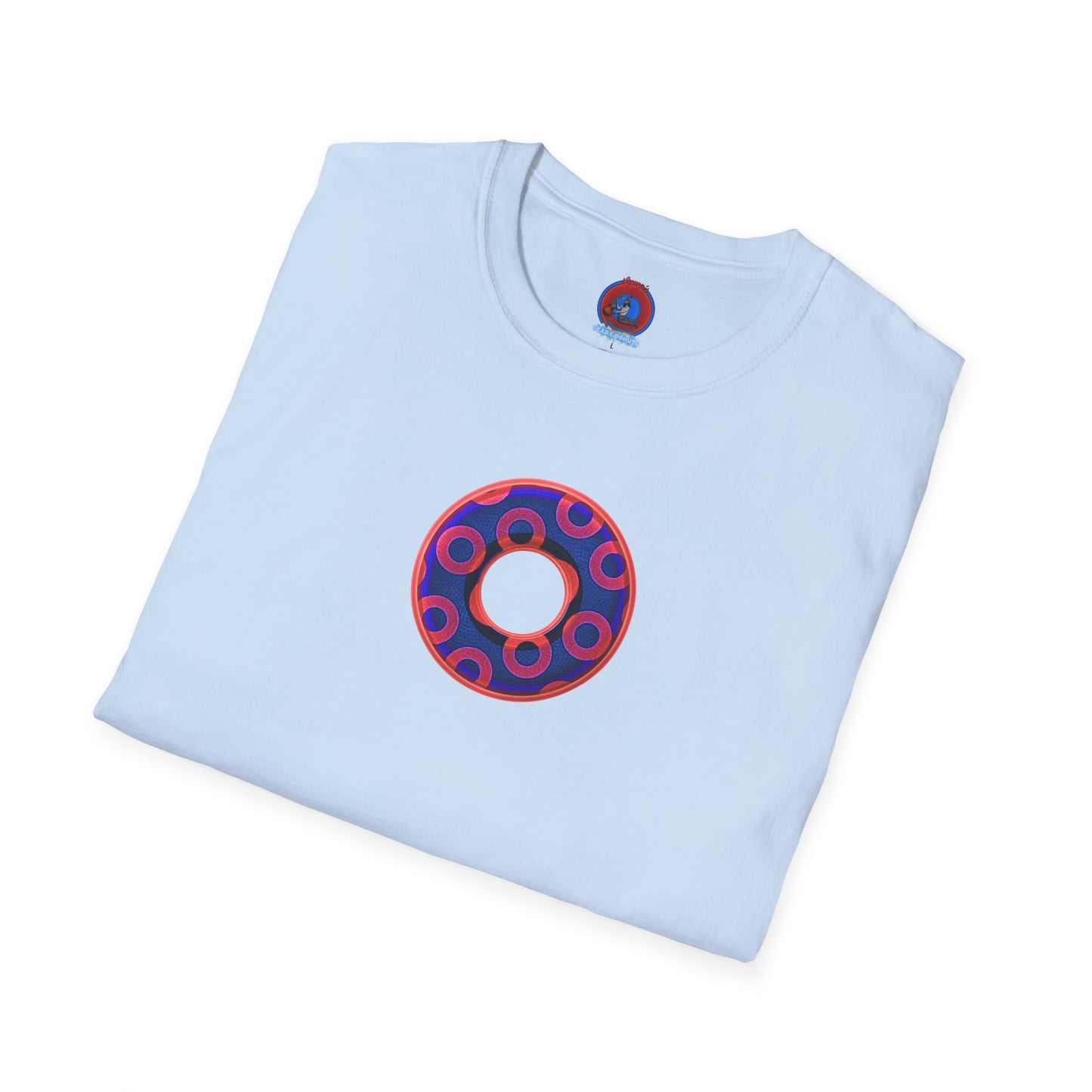 Plain Donuts/Unisex Soft-Style - "Plain Rustic Paradoxical Donuts" - red/dark royal blue donuts