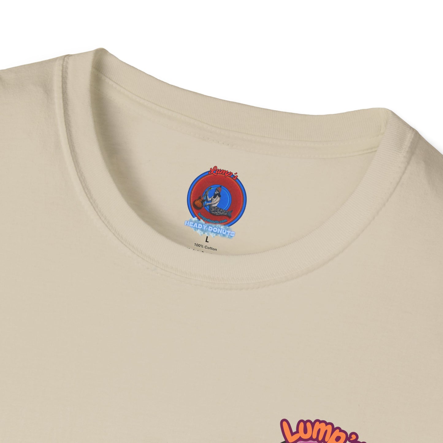 Classic Donut Tee - Unisex Soft-Style - "Lump's Official Charitable Donut" - series 1.0  - magenta donut [*100 to general charity fund]