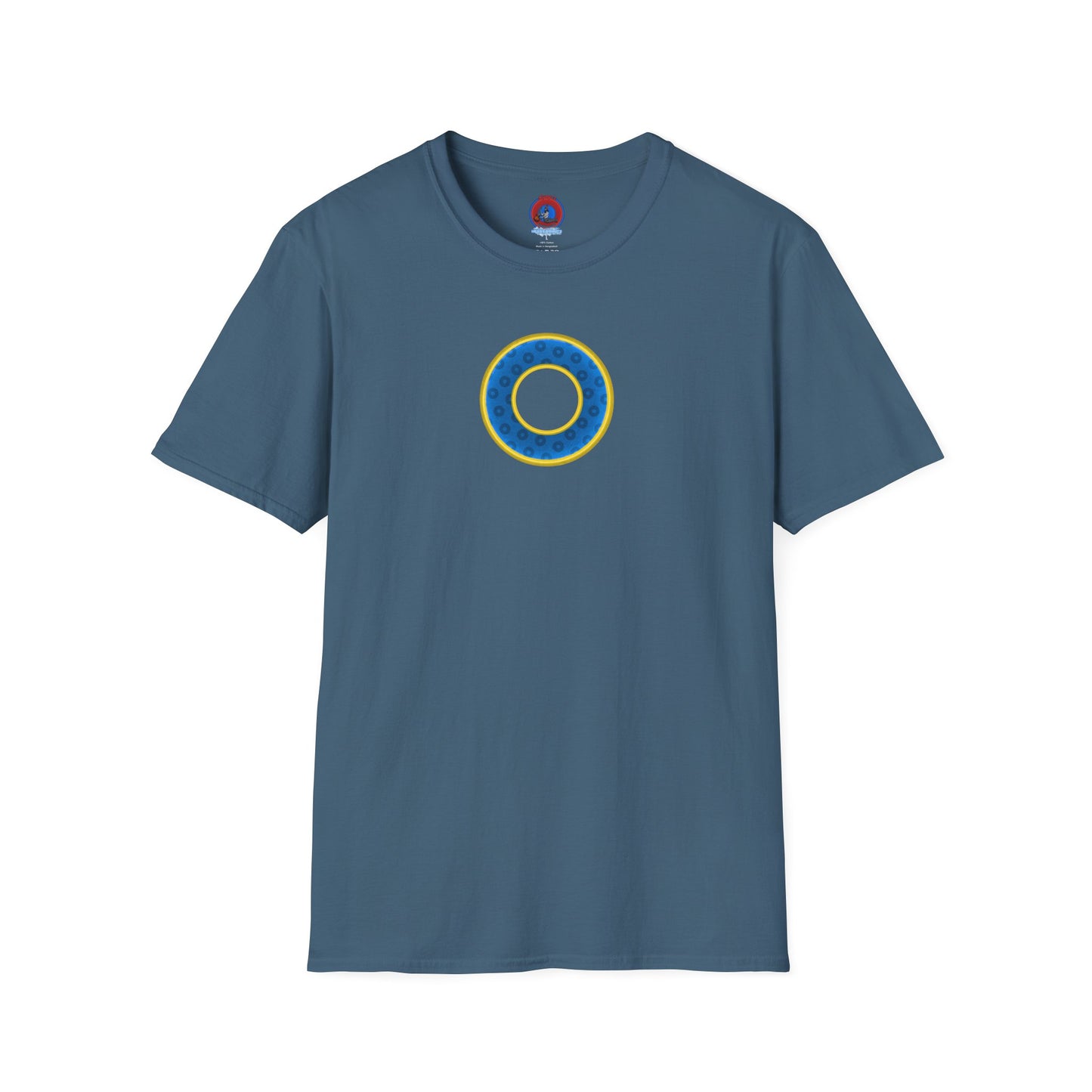 Plain Donuts/Unisex Soft-Style - "Plain Wide Mouthed Paradoxical Donuts" - blue/yellow donuts