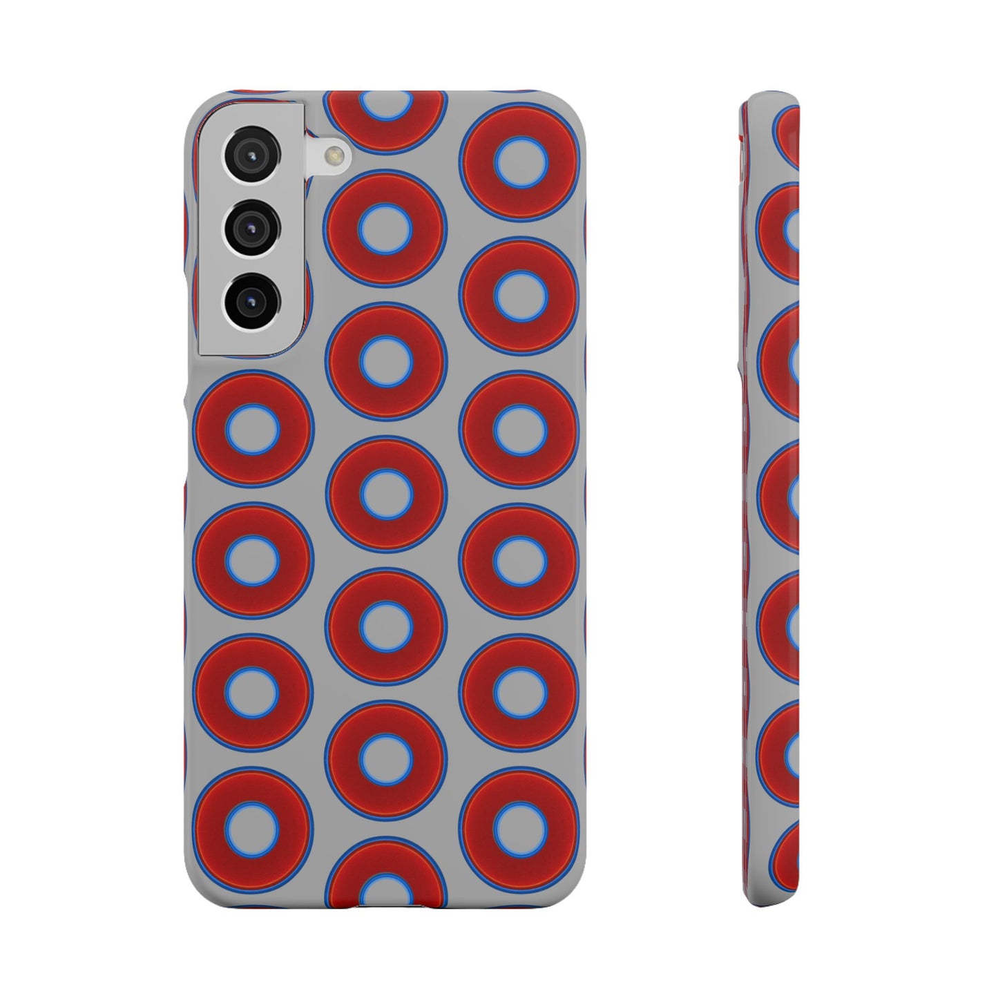 Lumpy Donut Snap Case - red vivid donut print w/light gray background