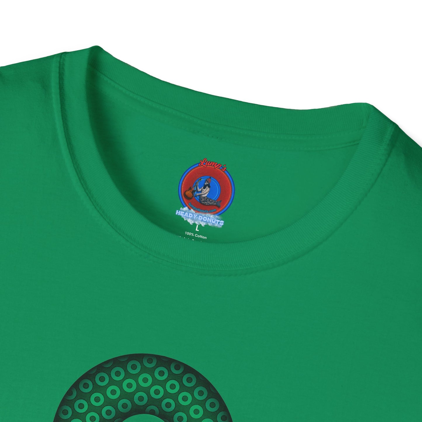 Plain Donuts/Unisex Soft-Style - "Plain Paradoxical Grided Donuts" - green/dark green donuts