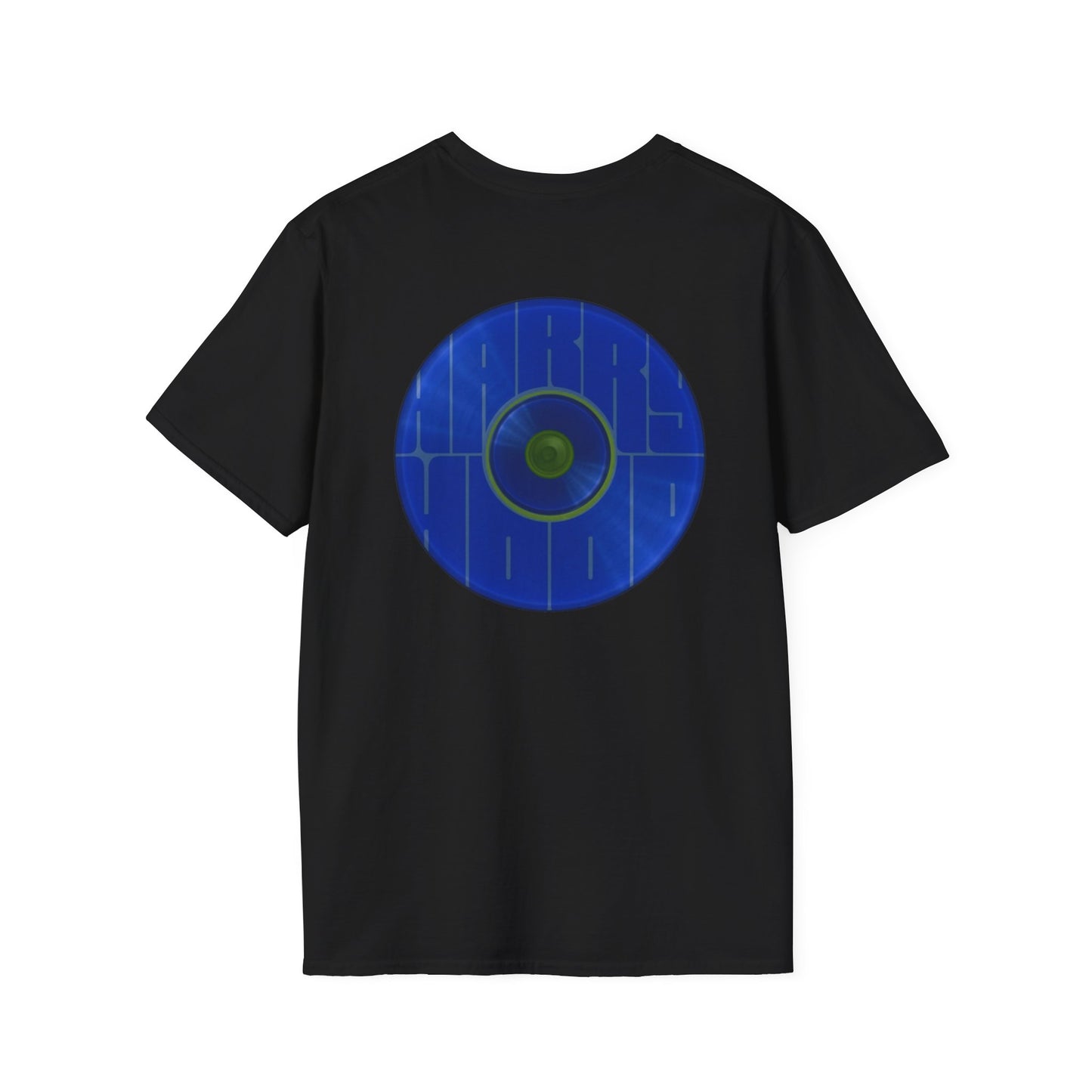 Classic Donut Tee - Unisex Soft-Style - "Harry's Hoodlum Donut" - series 1.0  - variant 3 - lights off/blue donut(s)