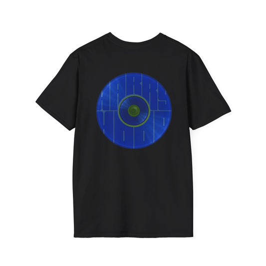 Classic Donut Tee - Unisex Soft-Style - "Harry's Hoodlum Donut" - series 1.0  - variant 3 - lights off/blue donut(s)