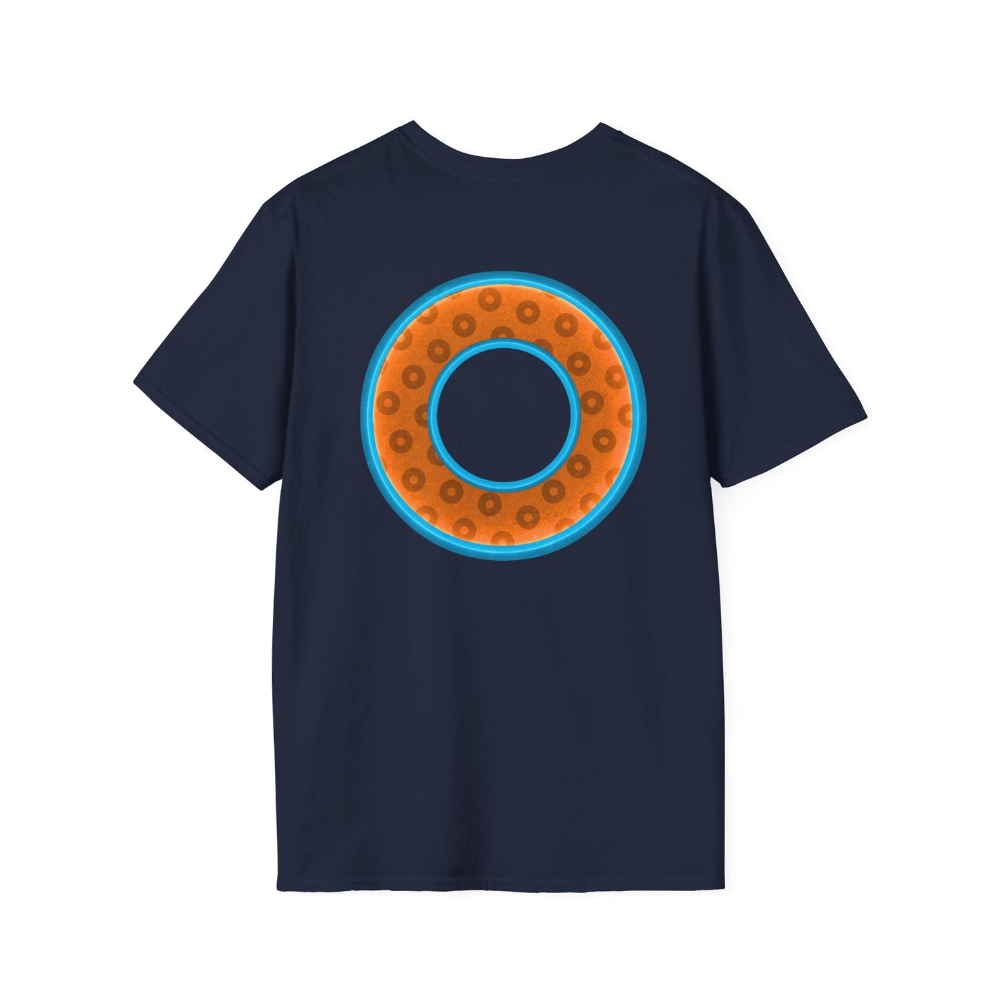 Plain Donuts/Unisex Soft-Style - "Plain Wide Mouthed Paradoxical Donuts" - orange/aquamarine blue donuts