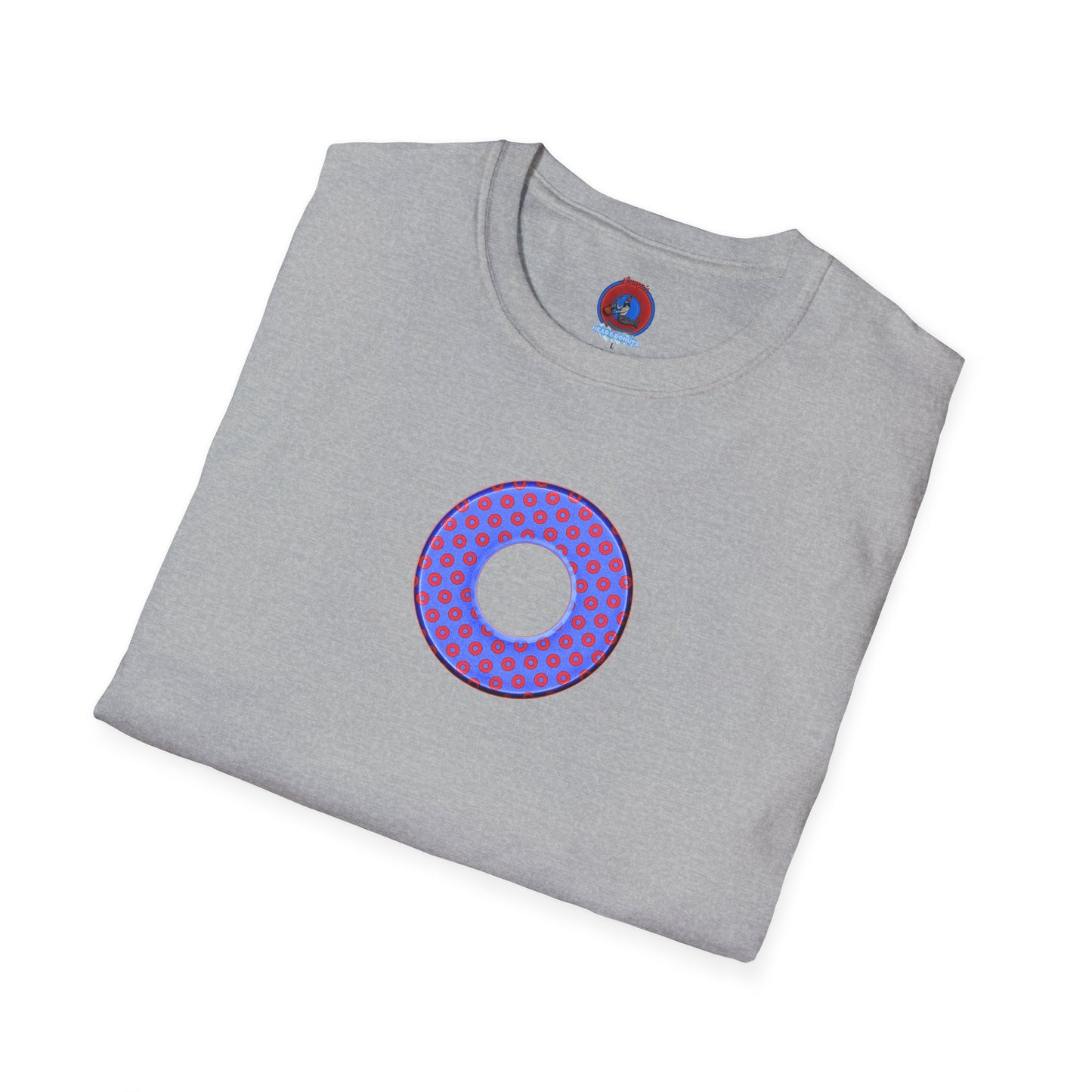 Plain Donuts/Unisex Soft-Style - "Plain Electric Paradoxical Donuts" - light royal blue/red donuts