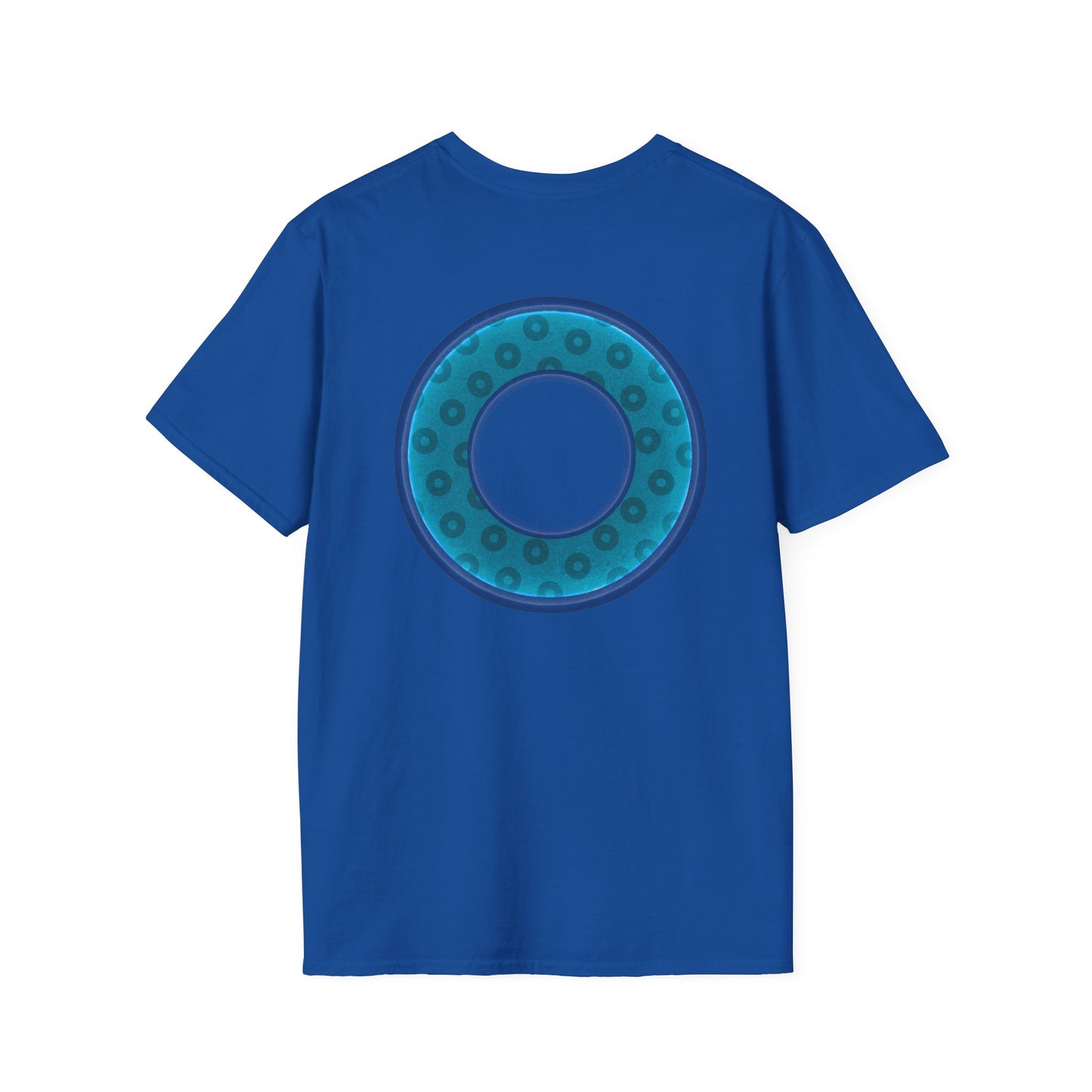 Plain Donuts/Unisex Soft-Style - "Plain Wide Mouthed Paradoxical Donuts" - aquamarine/dark blue donuts