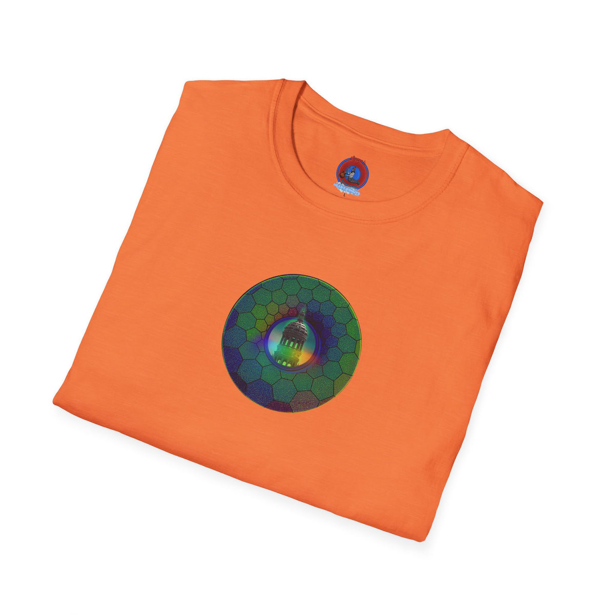 Classic Donut Tee - Unisex Soft-Style - "Save the Mondegreen City Hall Clock Tower" - hexadonut - series 1.0 -variant 1 - green donut