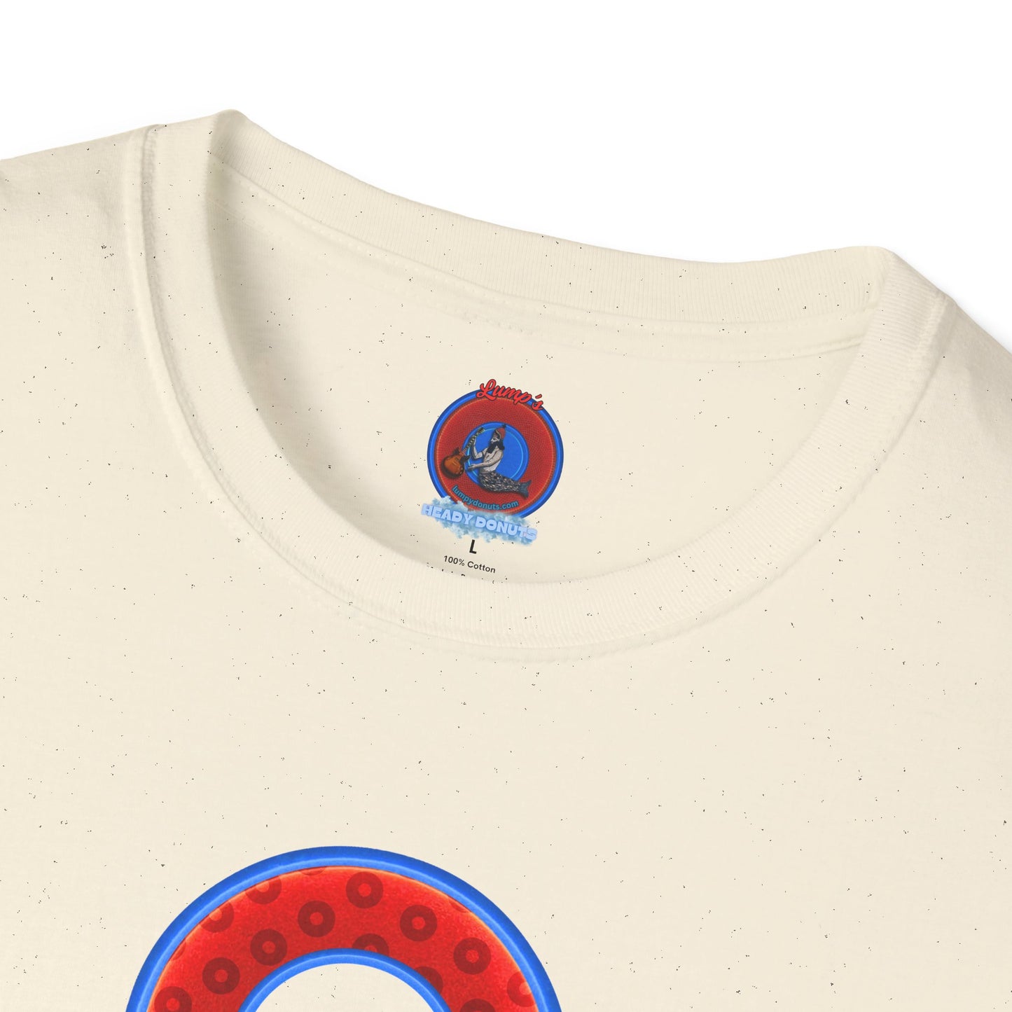 Plain Donuts/Unisex Soft-Style - "Plain Wide Mouthed Paradoxical Donuts" - red/medium royal blue donuts