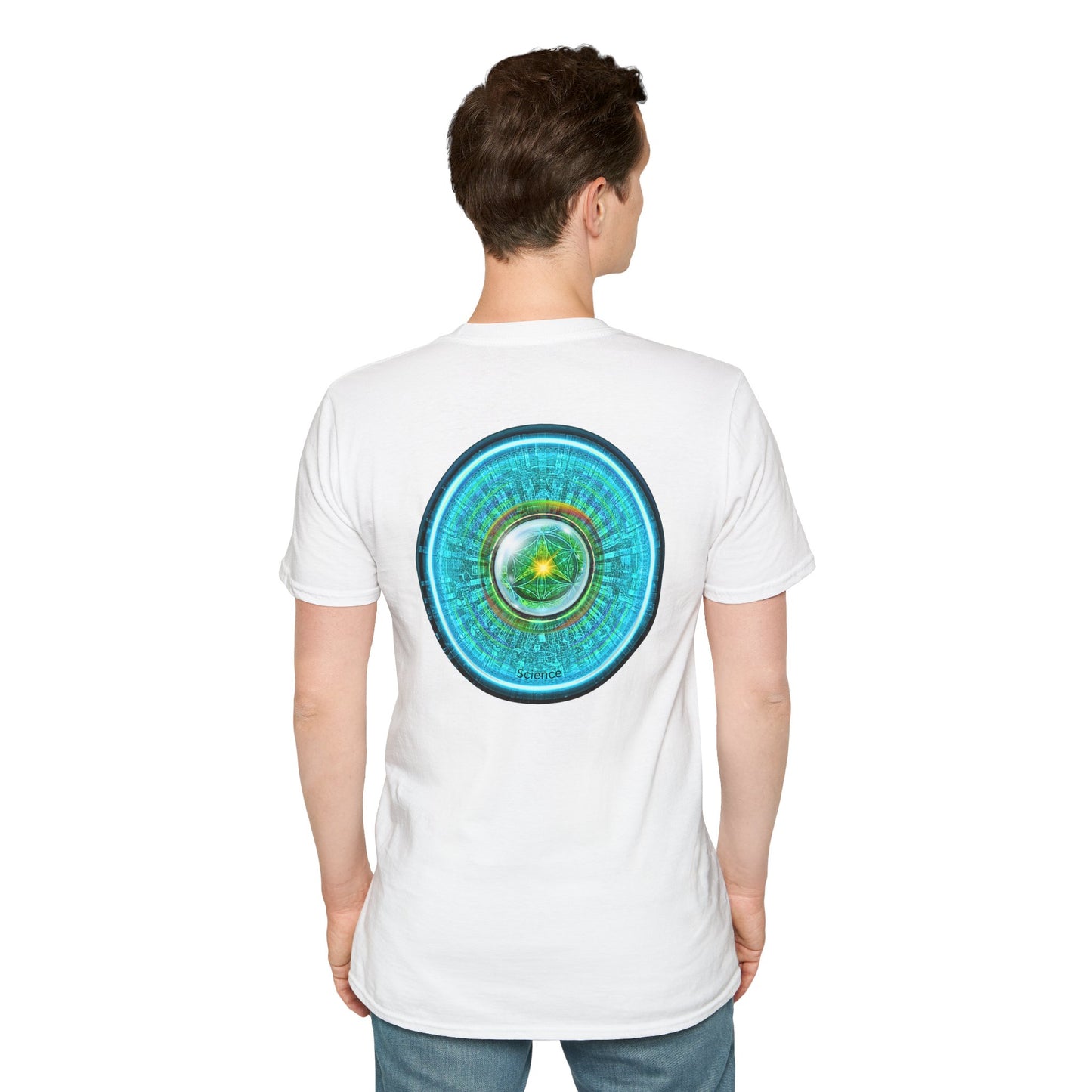 Classic Donut Tee - Unisex Soft-Style - "Donut of Life Tee" - vivid turquoise tube donut - variant 2