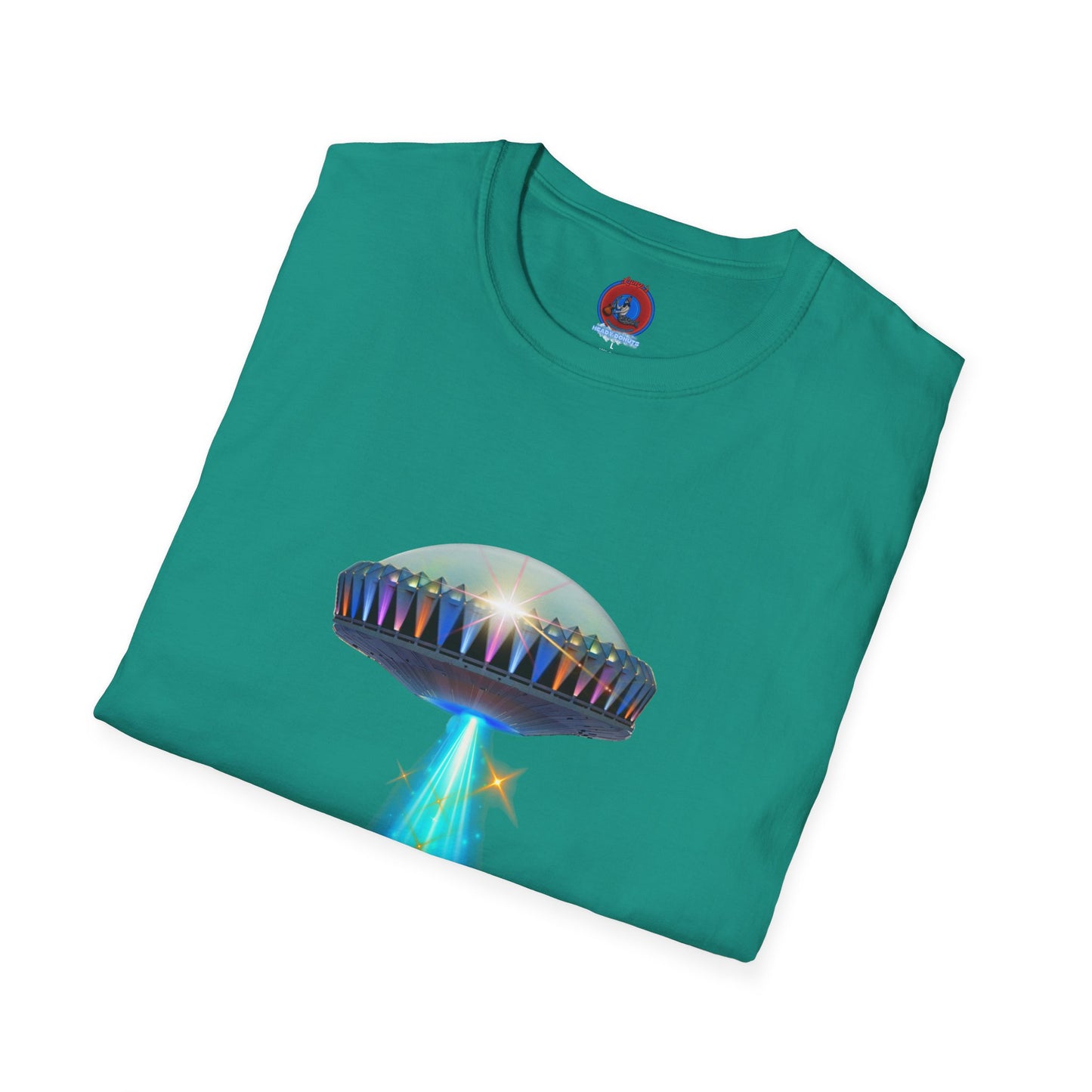 Classic Donut Tee - Unisex Soft-Style - "Donuts now Served on the Mothership" - series 1.0  - variant 6  - tractor-beamed donut