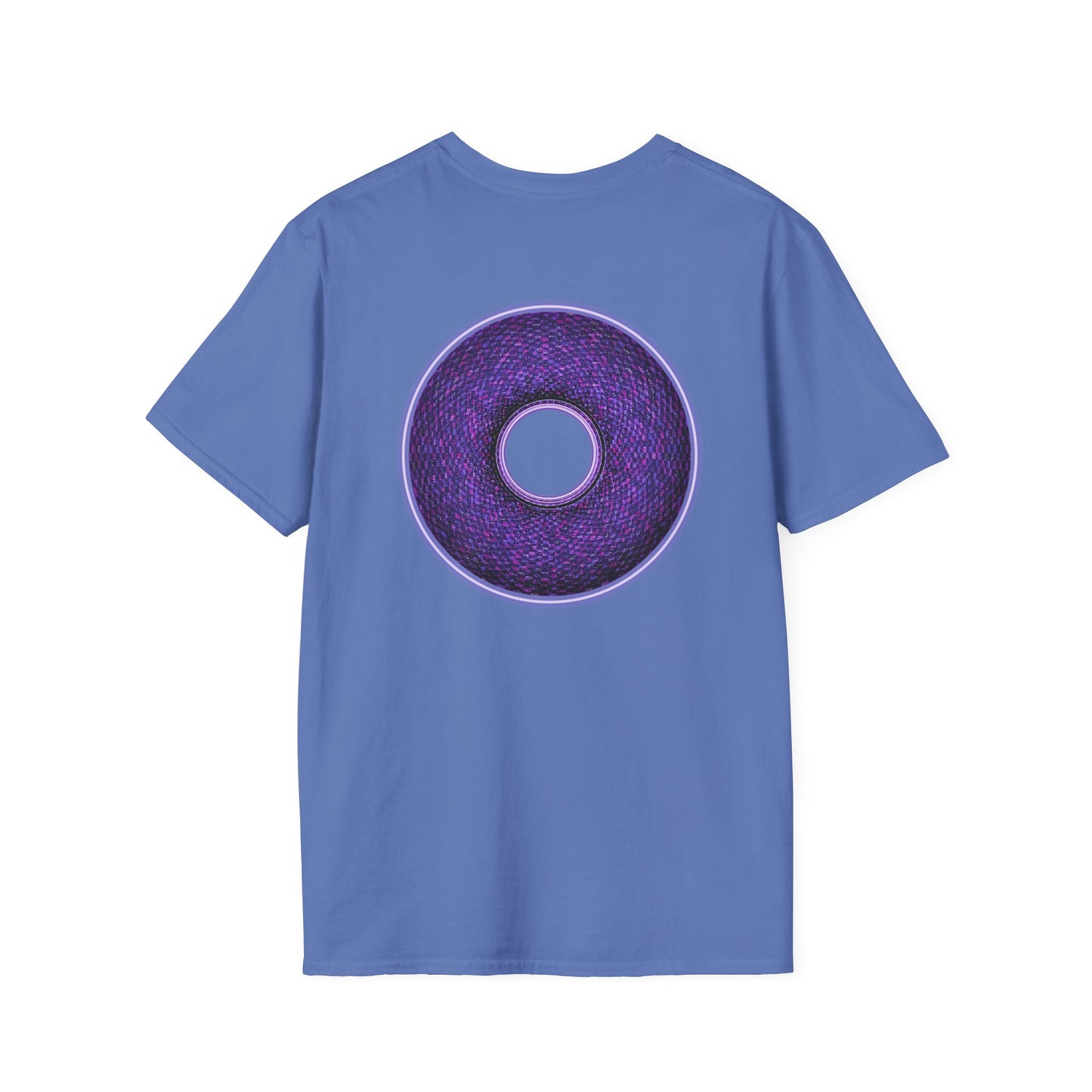 Classic Donut Tee - Unisex Soft-Style - "Plain Pixilated Donut' - purple/light purple pixilated afterglow donut