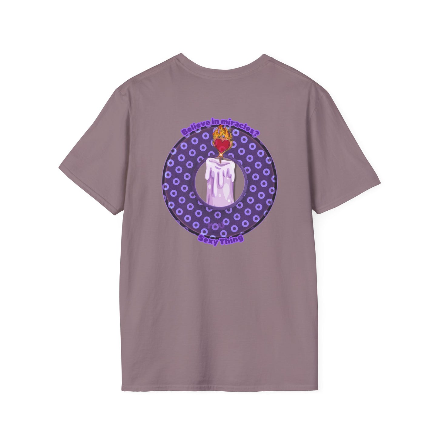 Classic Donut Tee - Unisex Soft-Style - "Donuts for Sexy Things" - electric purple/light purple paradox donut
