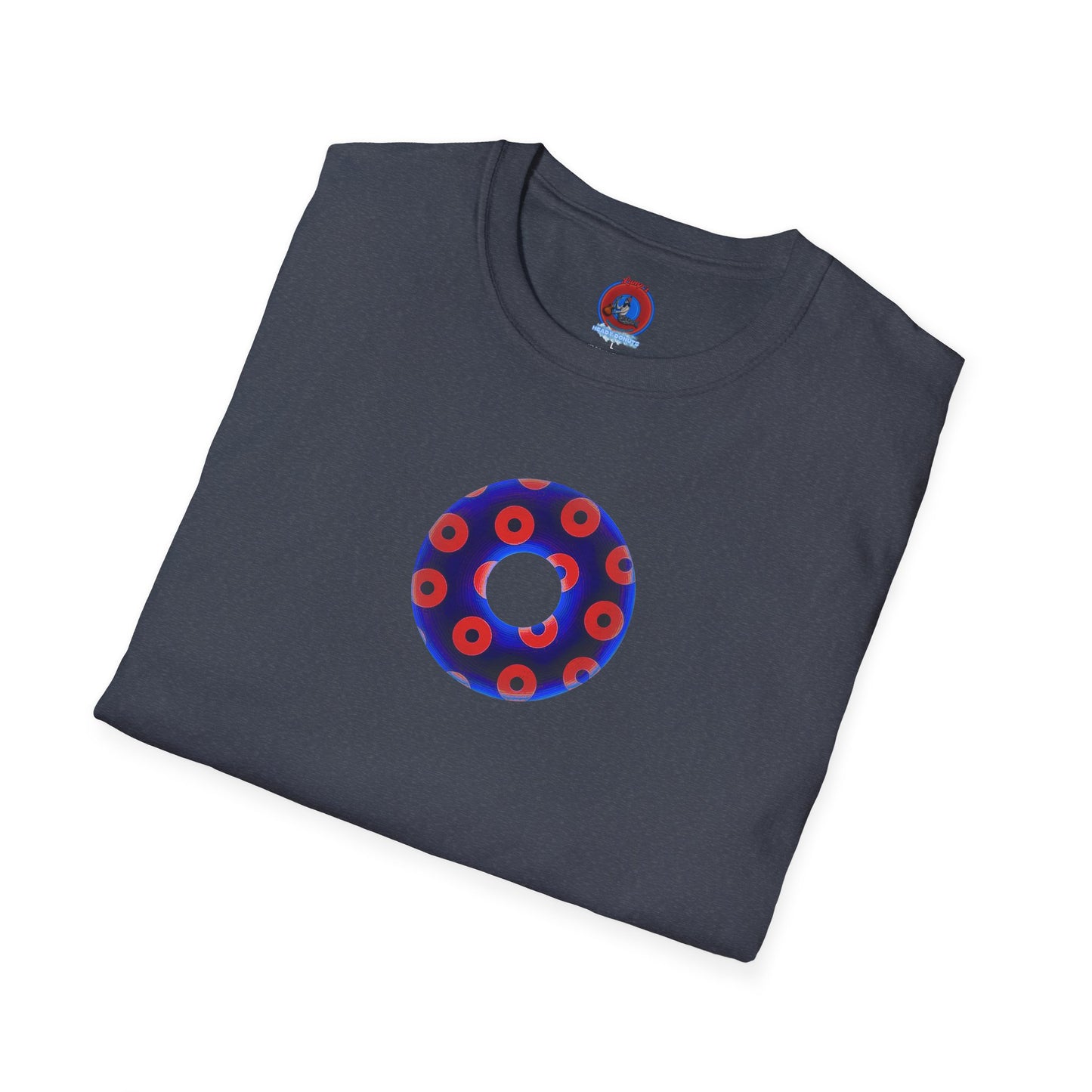 Plain Donuts/Unisex Soft-Style - "Plain Blimpy Paradoxical Donuts" - dark violet blue/bright red donuts