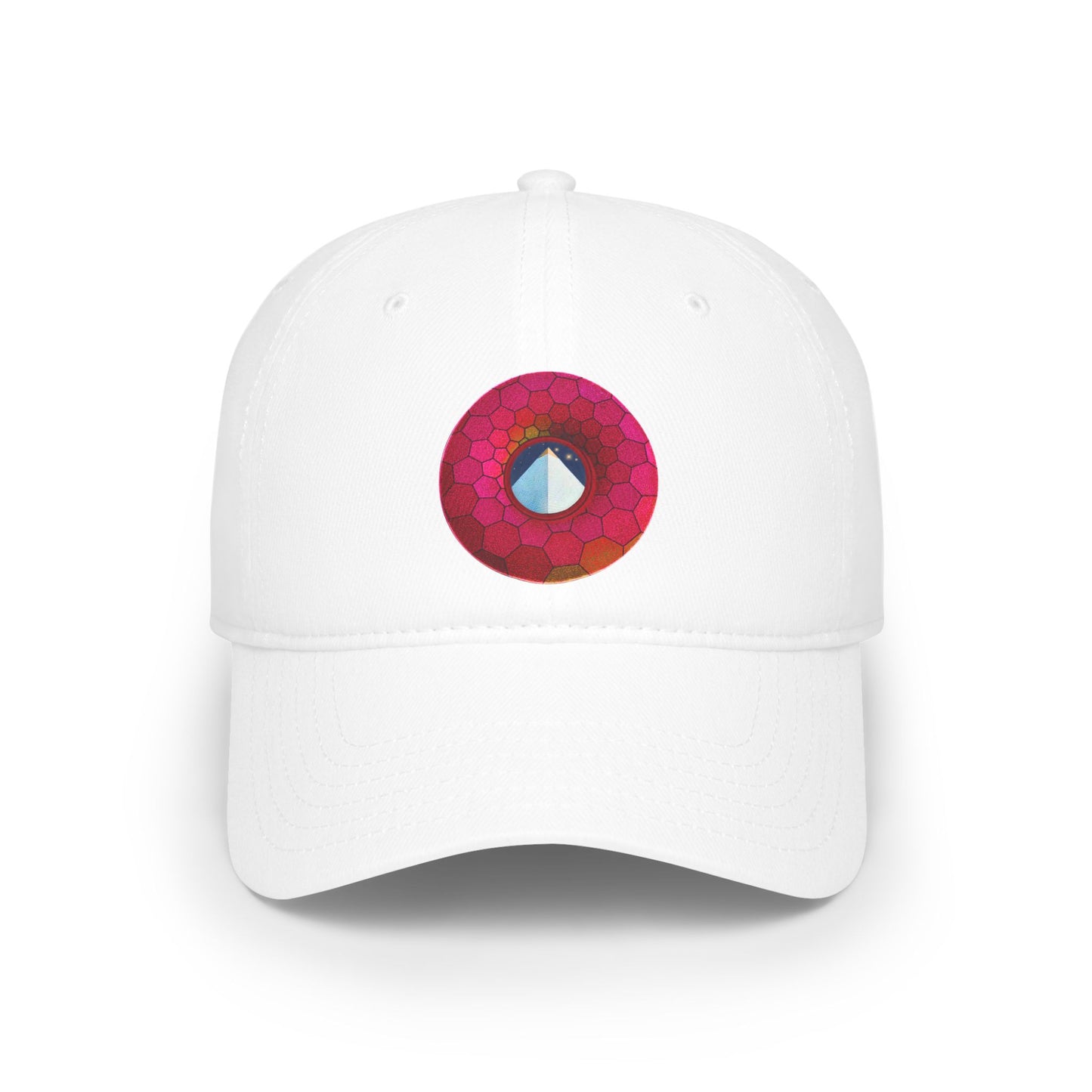 Lumpy Donut Baseball Cap - "Limestone Donut Caps So Large" - variant 5 - magenta hexadonut w/